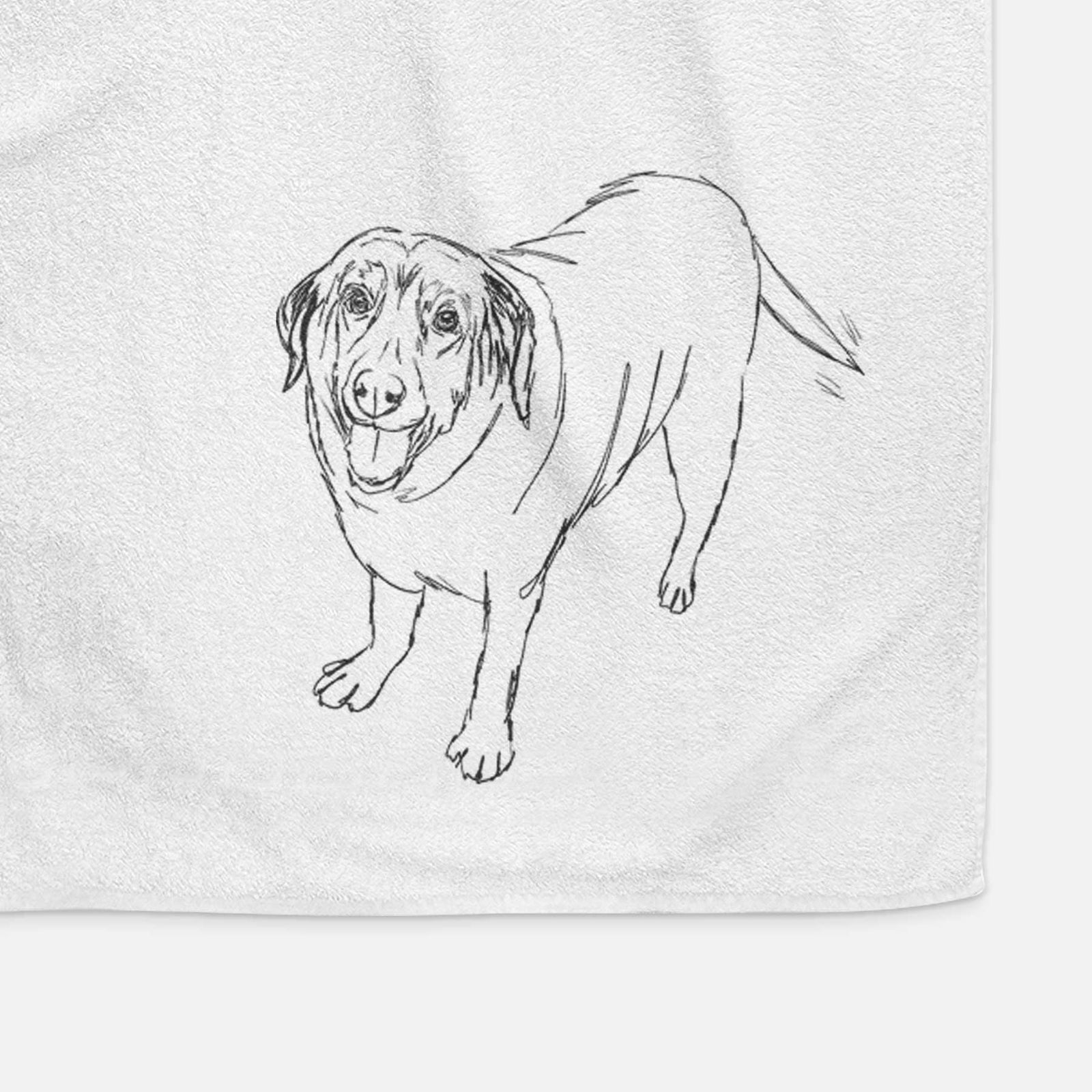 Doodled Puddles the Labrador Retriever Decorative Hand Towel