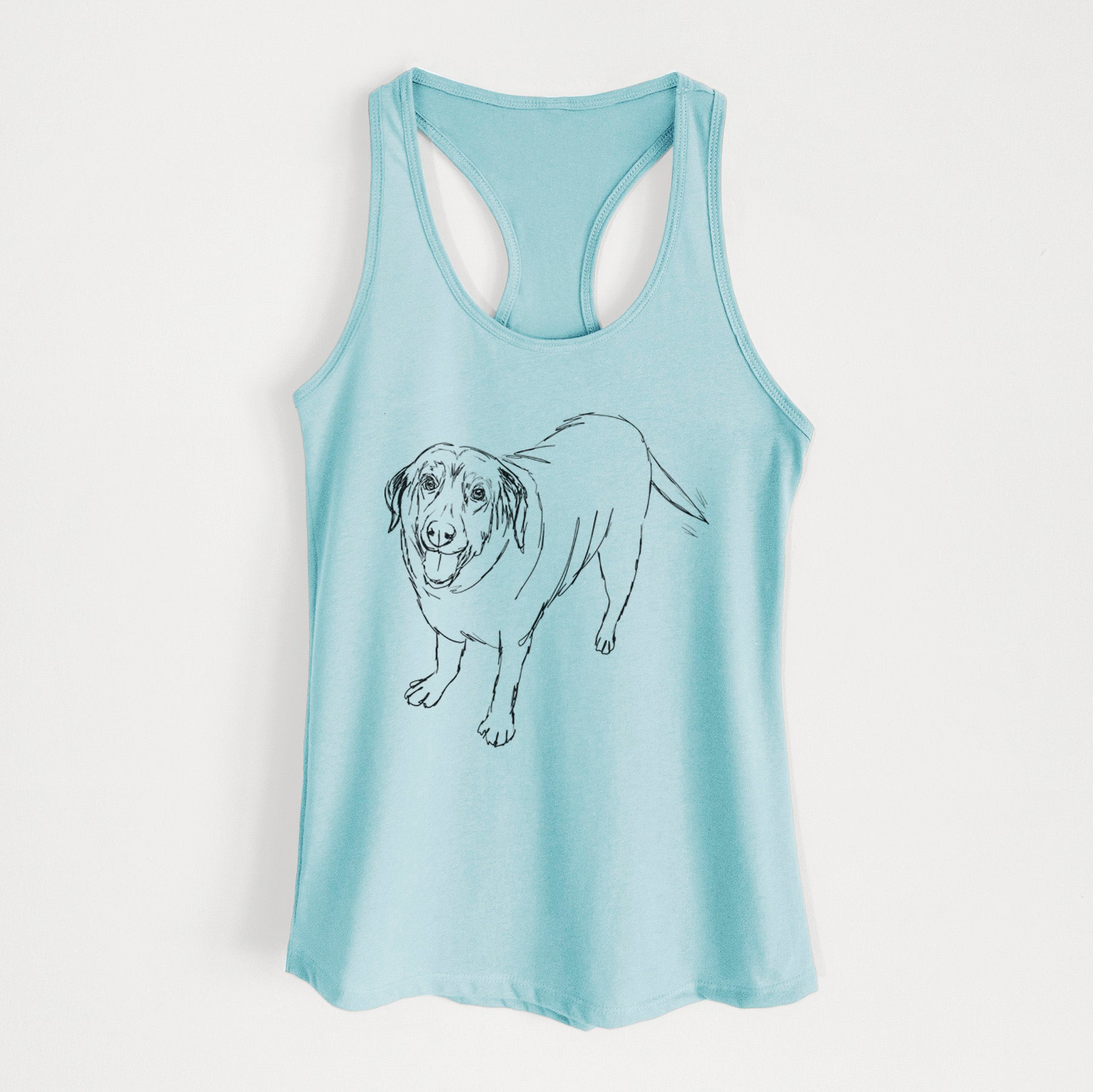 Doodled Puddles the Labrador Retriever - Women's Racerback Tanktop