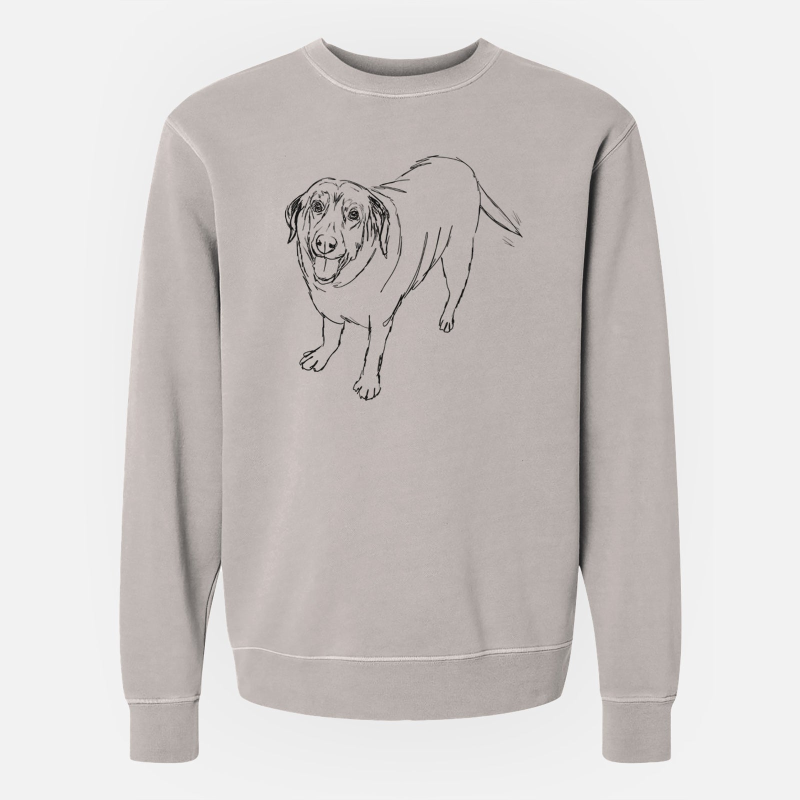 Doodled Puddles the Labrador Retriever - Unisex Pigment Dyed Crew Sweatshirt