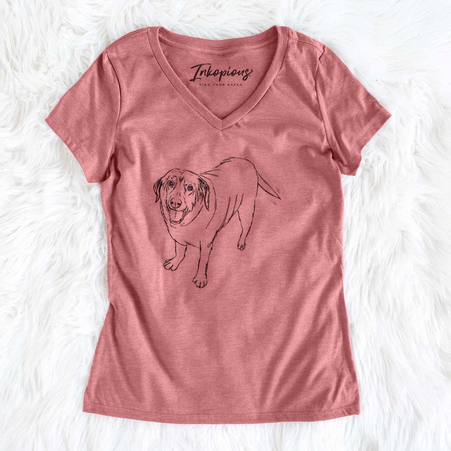 Doodled Puddles the Labrador Retriever - Women's V-neck Shirt