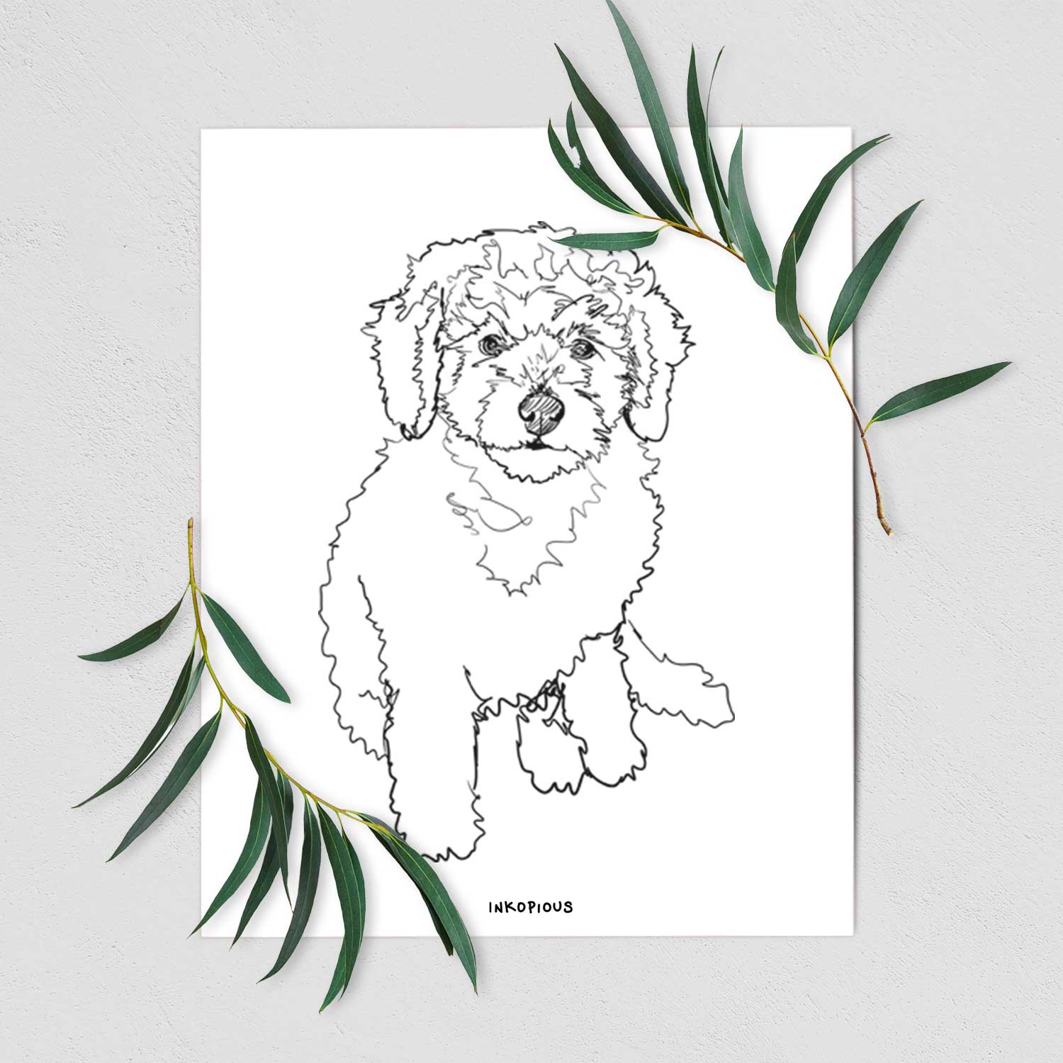 Doodled Puff the Labradoodle Puppy Art Print