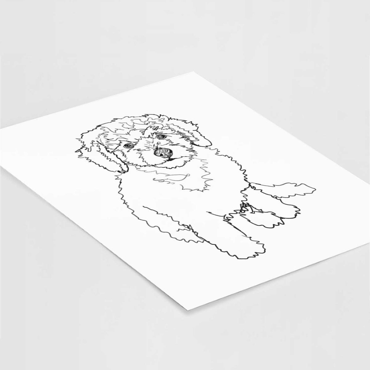 Doodled Puff the Labradoodle Puppy Art Print
