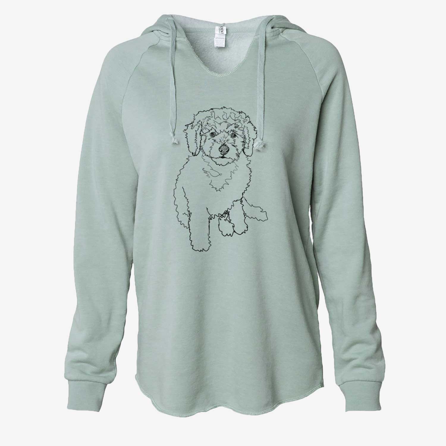 Doodled Puff the Labradoodle Puppy - Cali Wave Hooded Sweatshirt