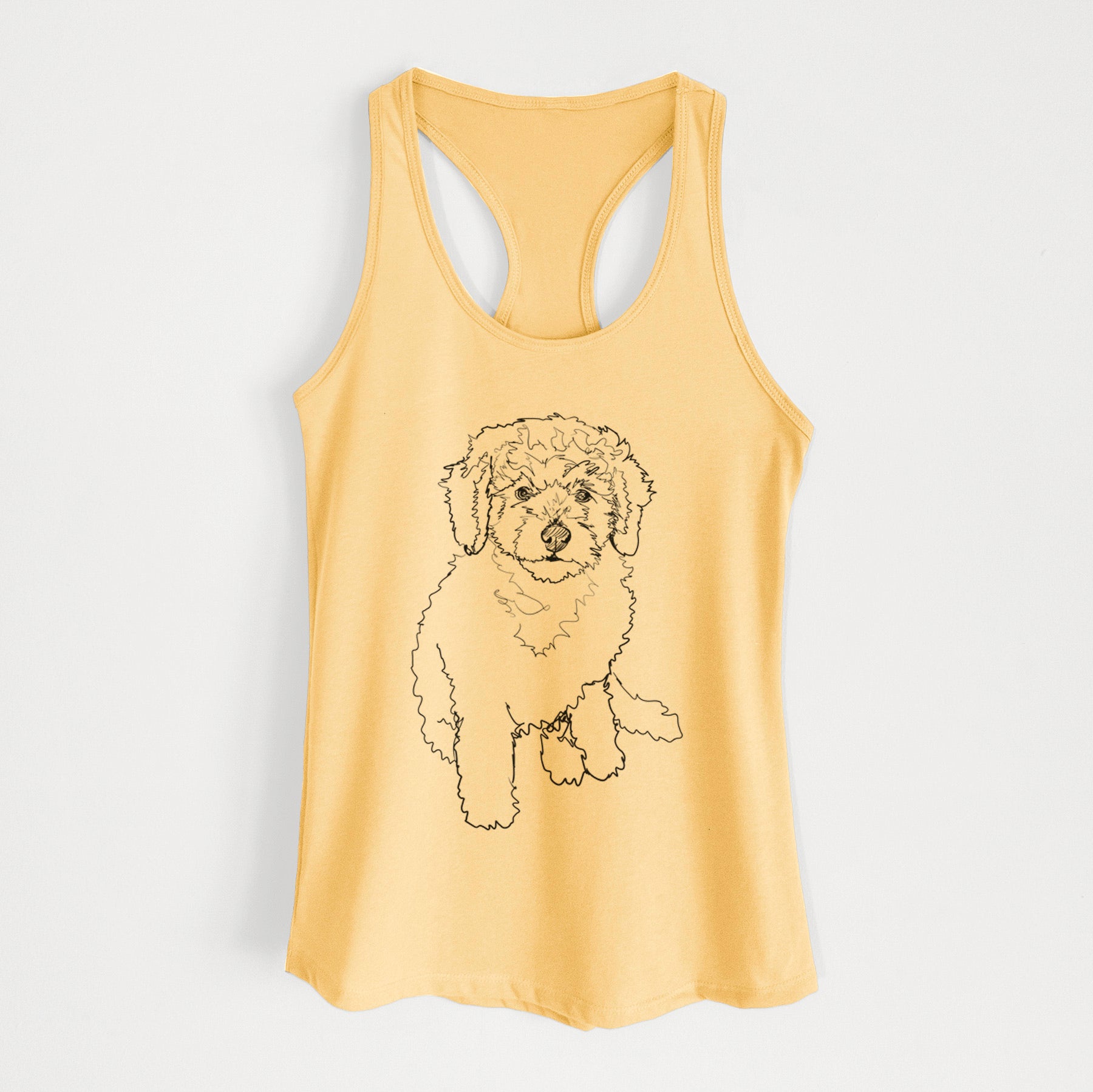 Doodled Puff the Labradoodle Puppy - Women's Racerback Tanktop