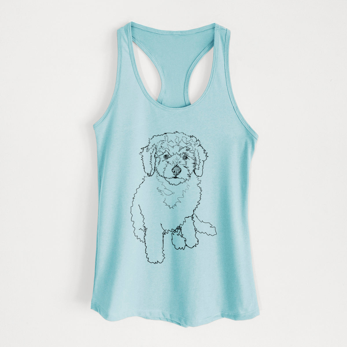 Doodled Puff the Labradoodle Puppy - Women&#39;s Racerback Tanktop