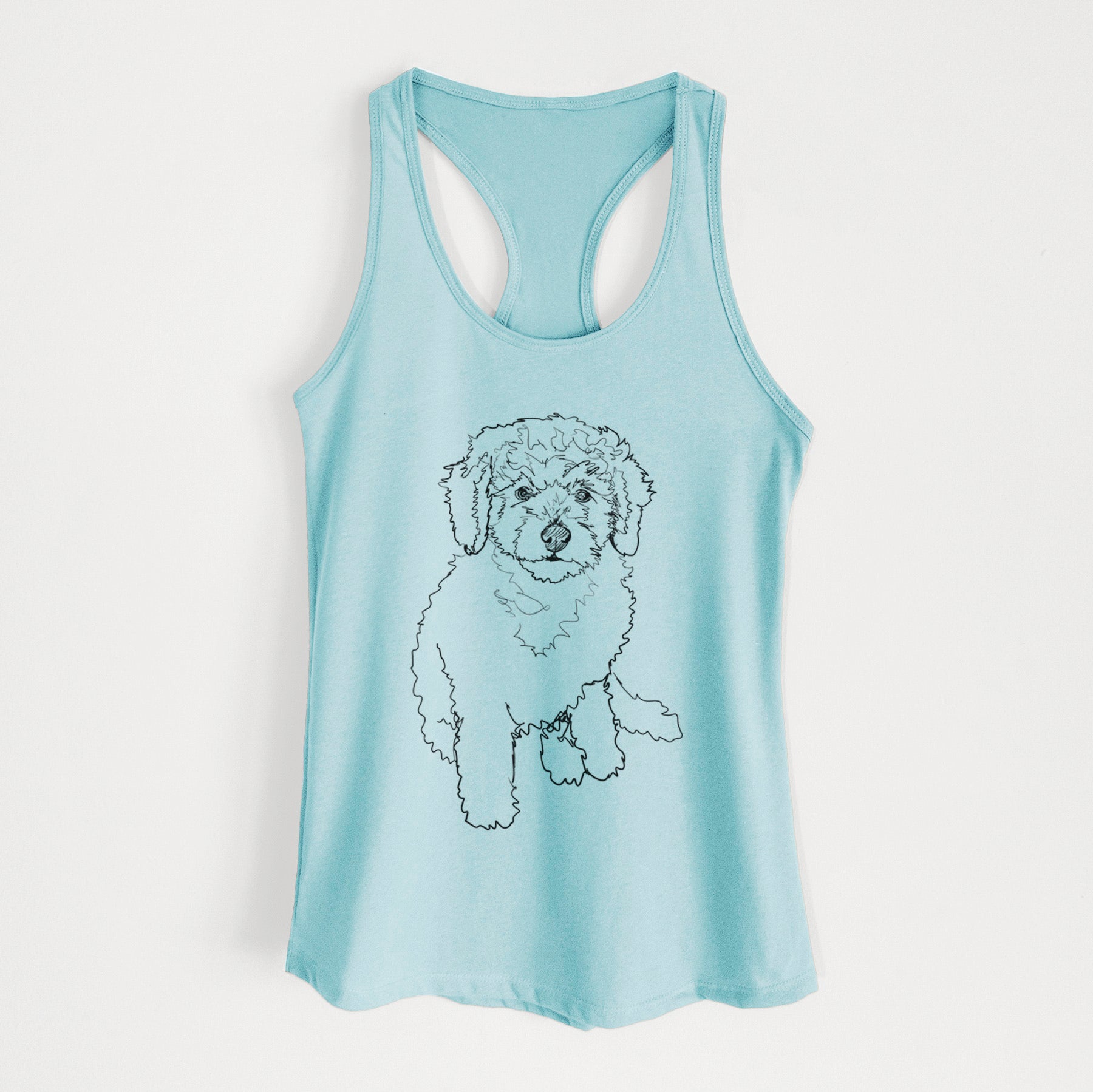 Doodled Puff the Labradoodle Puppy - Women's Racerback Tanktop