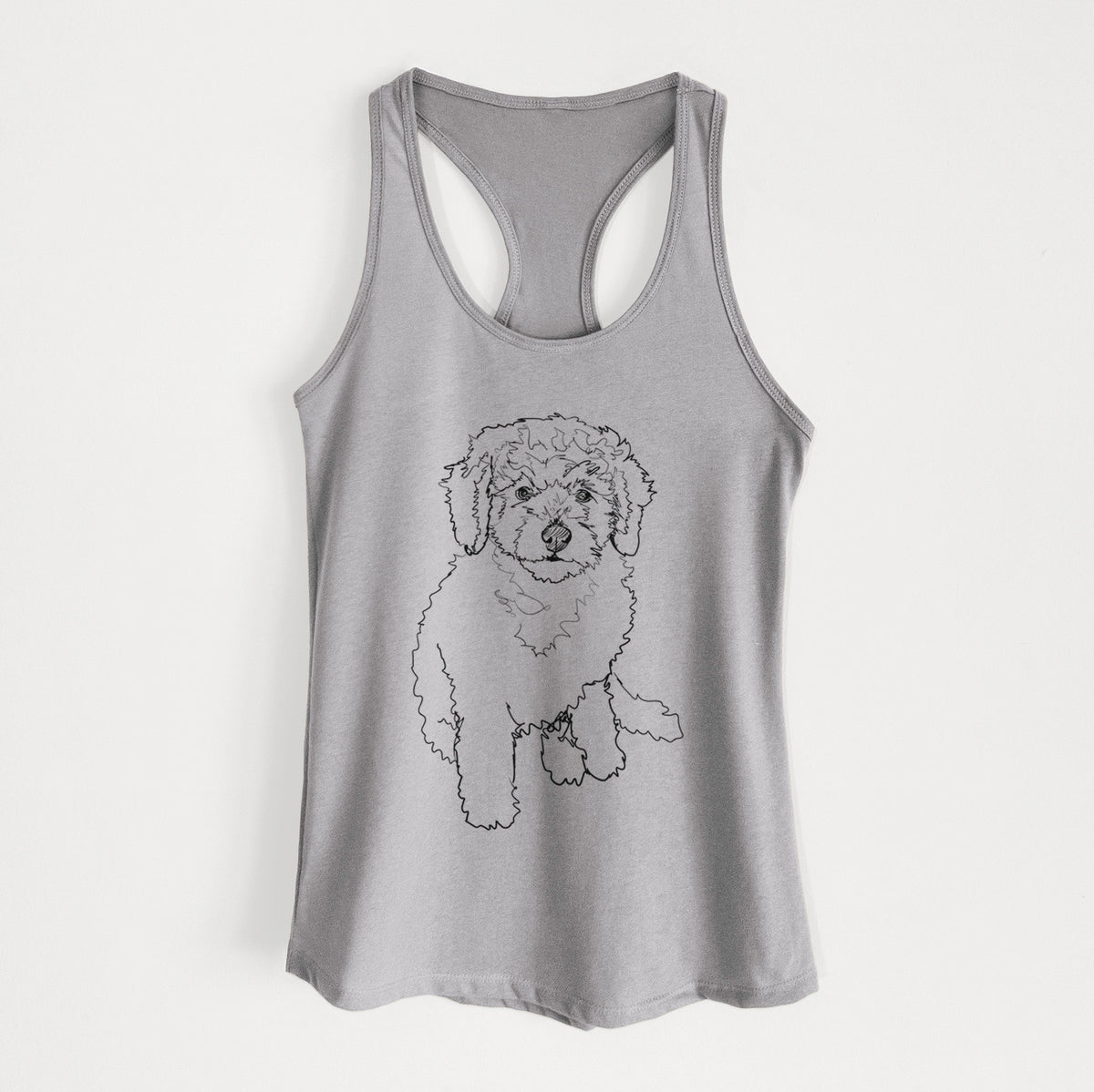 Doodled Puff the Labradoodle Puppy - Women's Racerback Tanktop