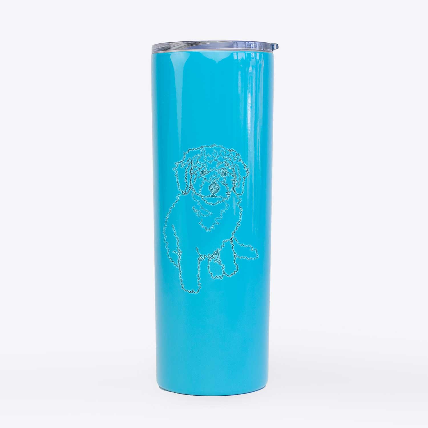 Doodled Puff the Labradoodle Puppy - 20oz Skinny Tumbler