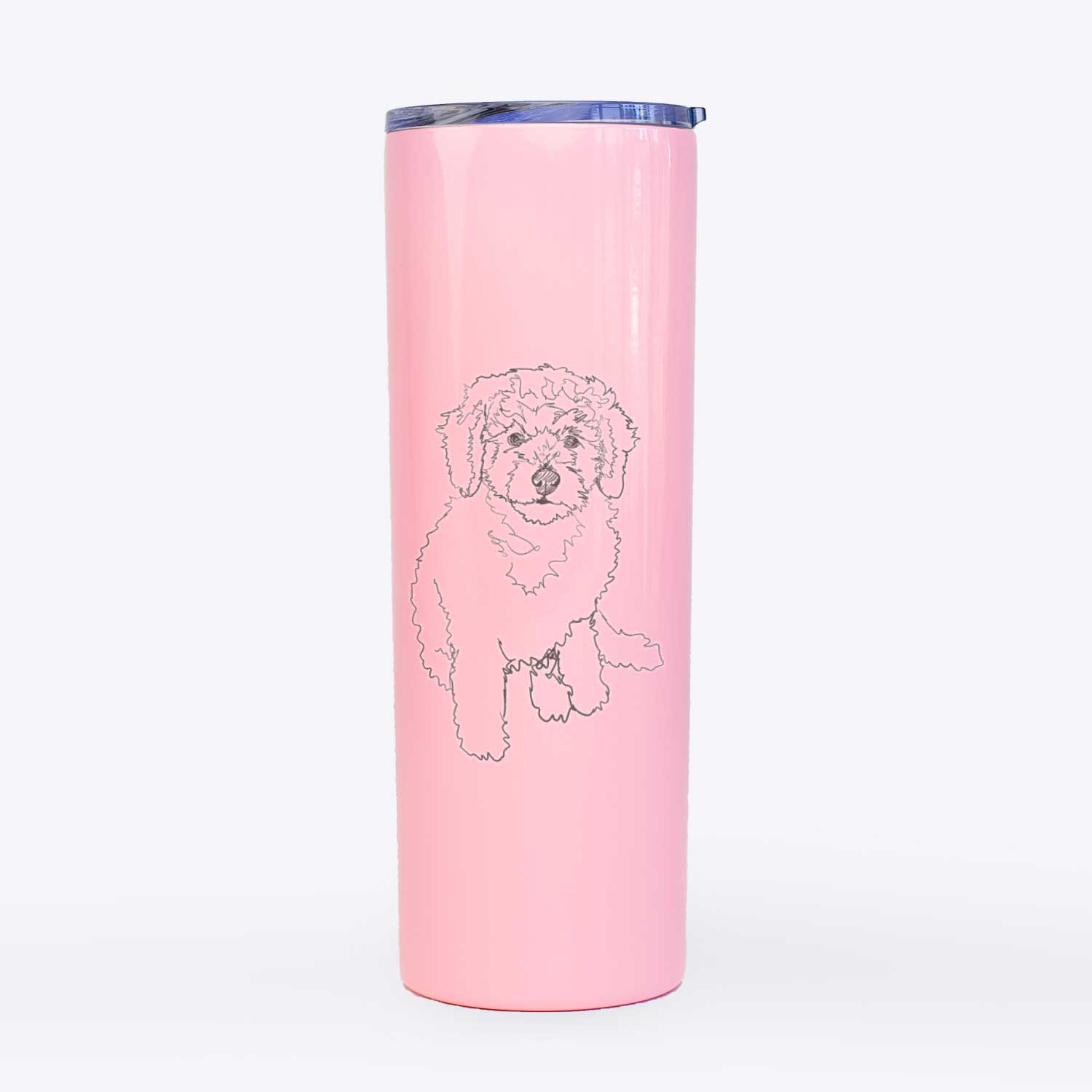 Doodled Puff the Labradoodle Puppy - 20oz Skinny Tumbler