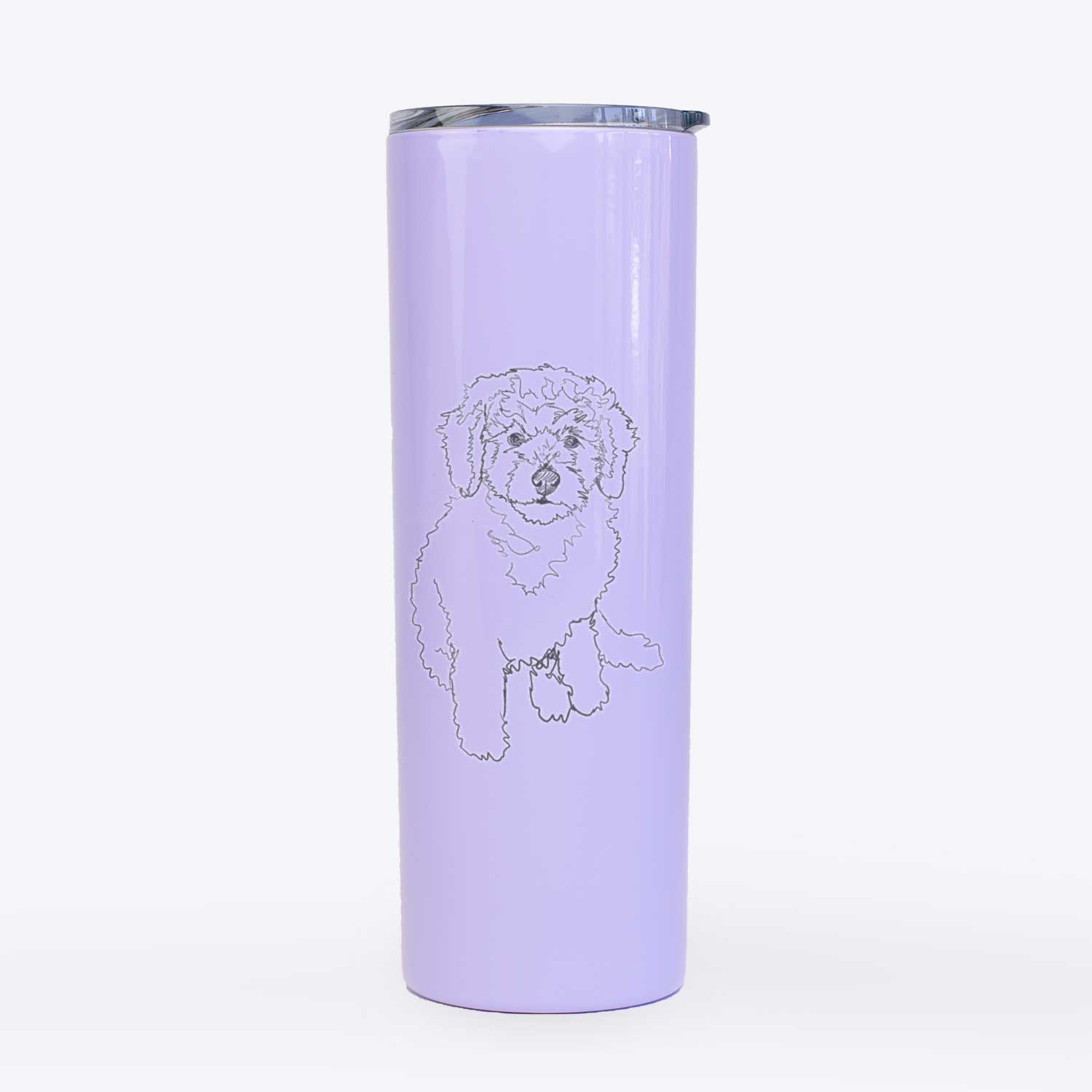 Doodled Puff the Labradoodle Puppy - 20oz Skinny Tumbler