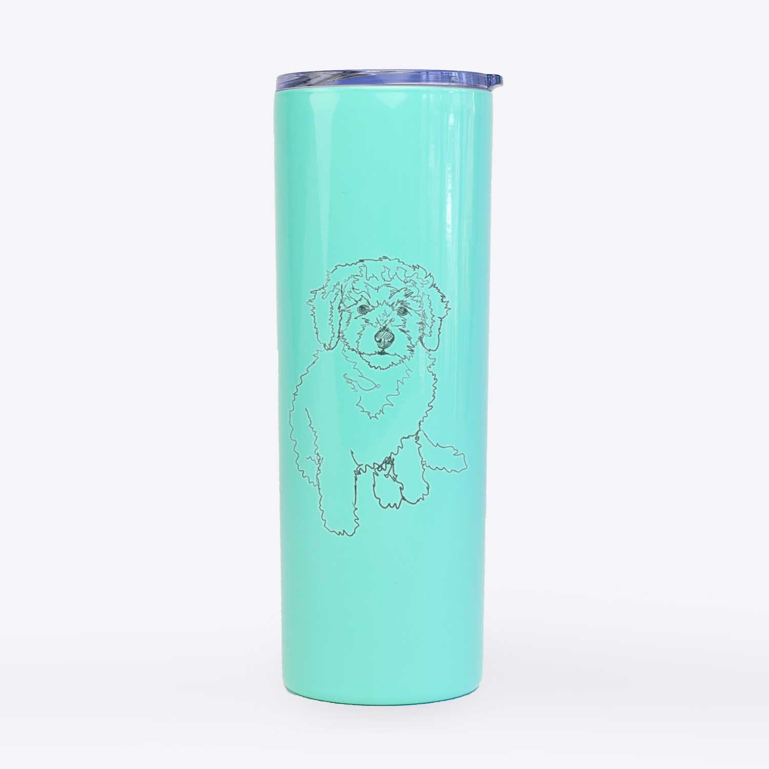 Doodled Puff the Labradoodle Puppy - 20oz Skinny Tumbler