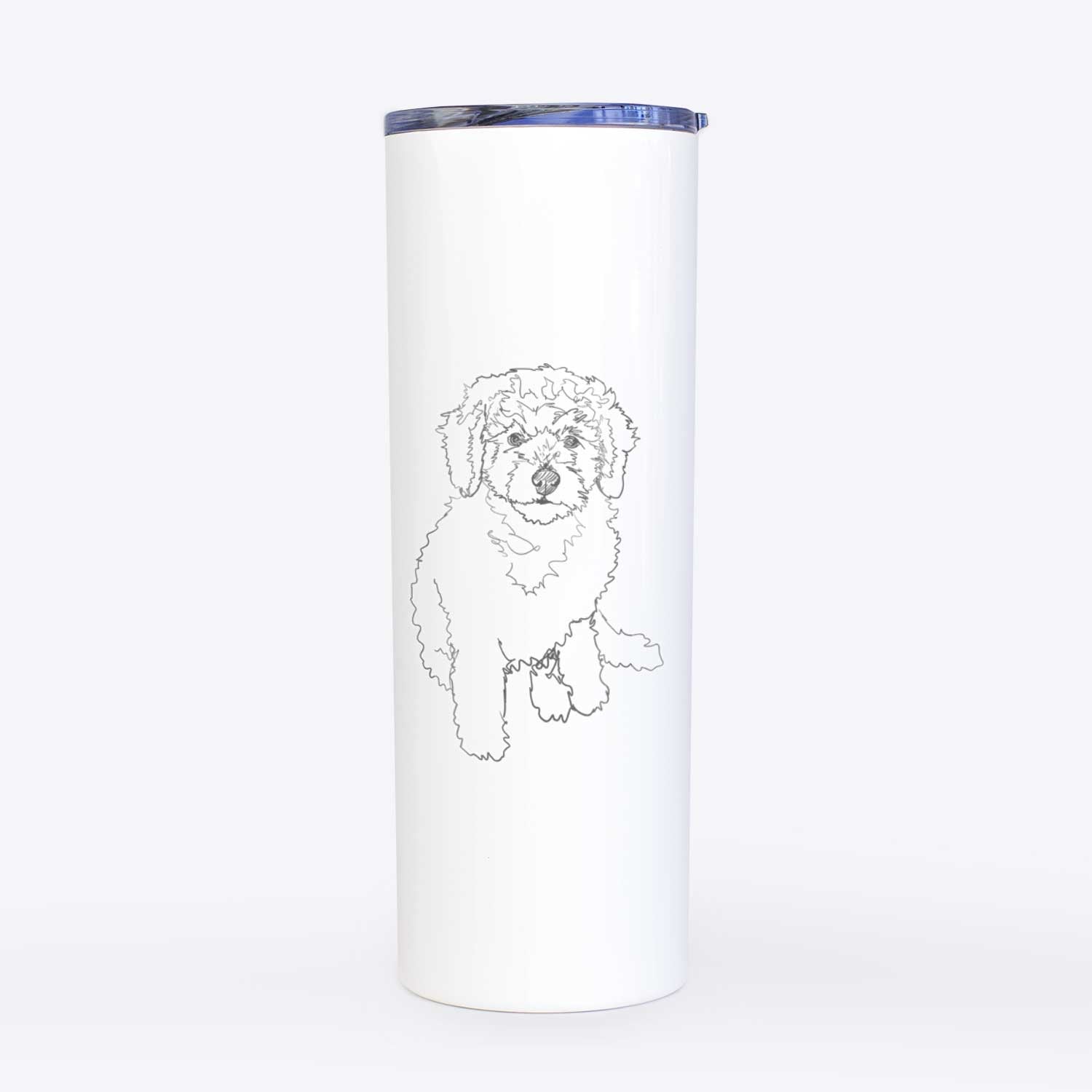 Doodled Puff the Labradoodle Puppy - 20oz Skinny Tumbler