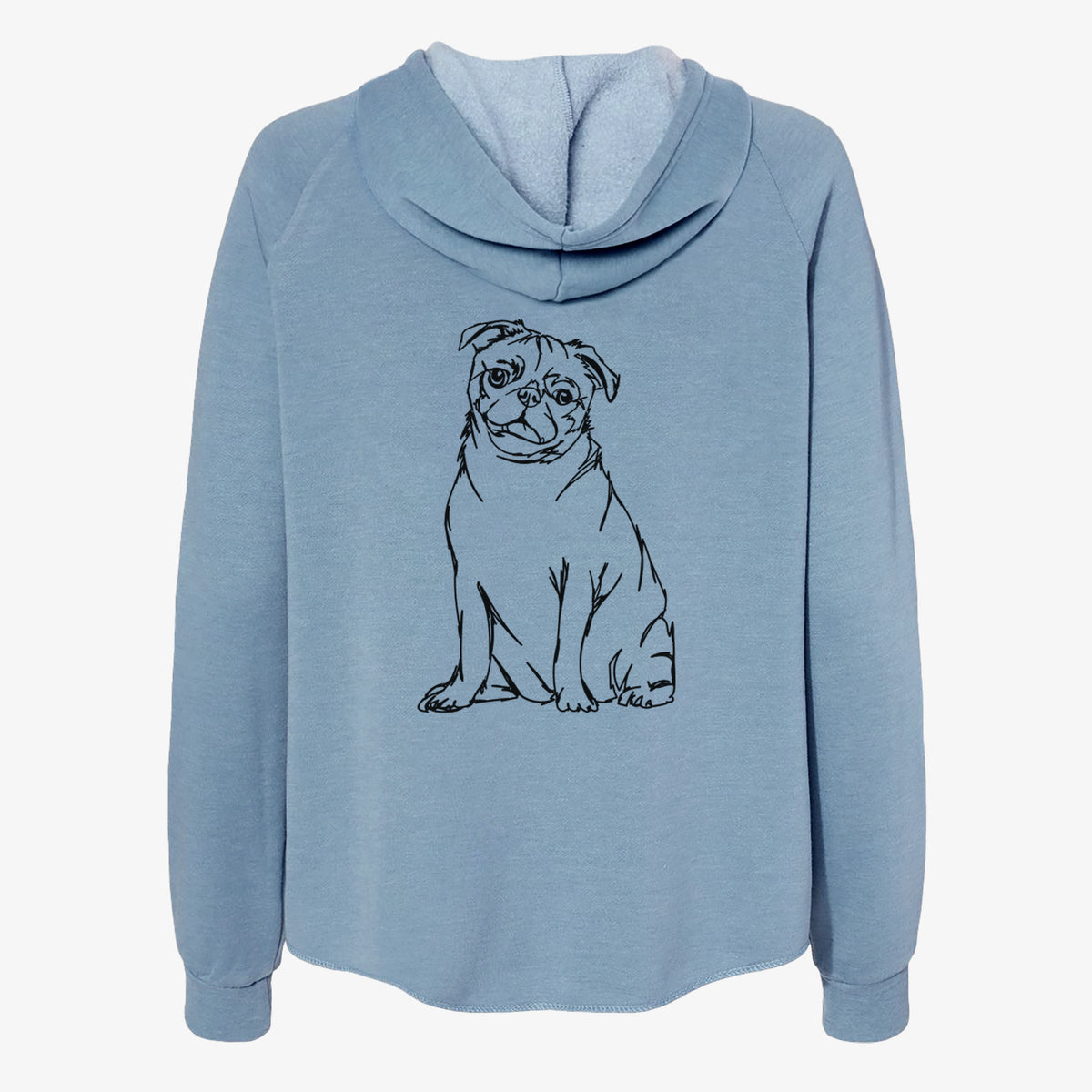 Doodled Pug - Women's Cali Wave Zip-Up Sweatshirt