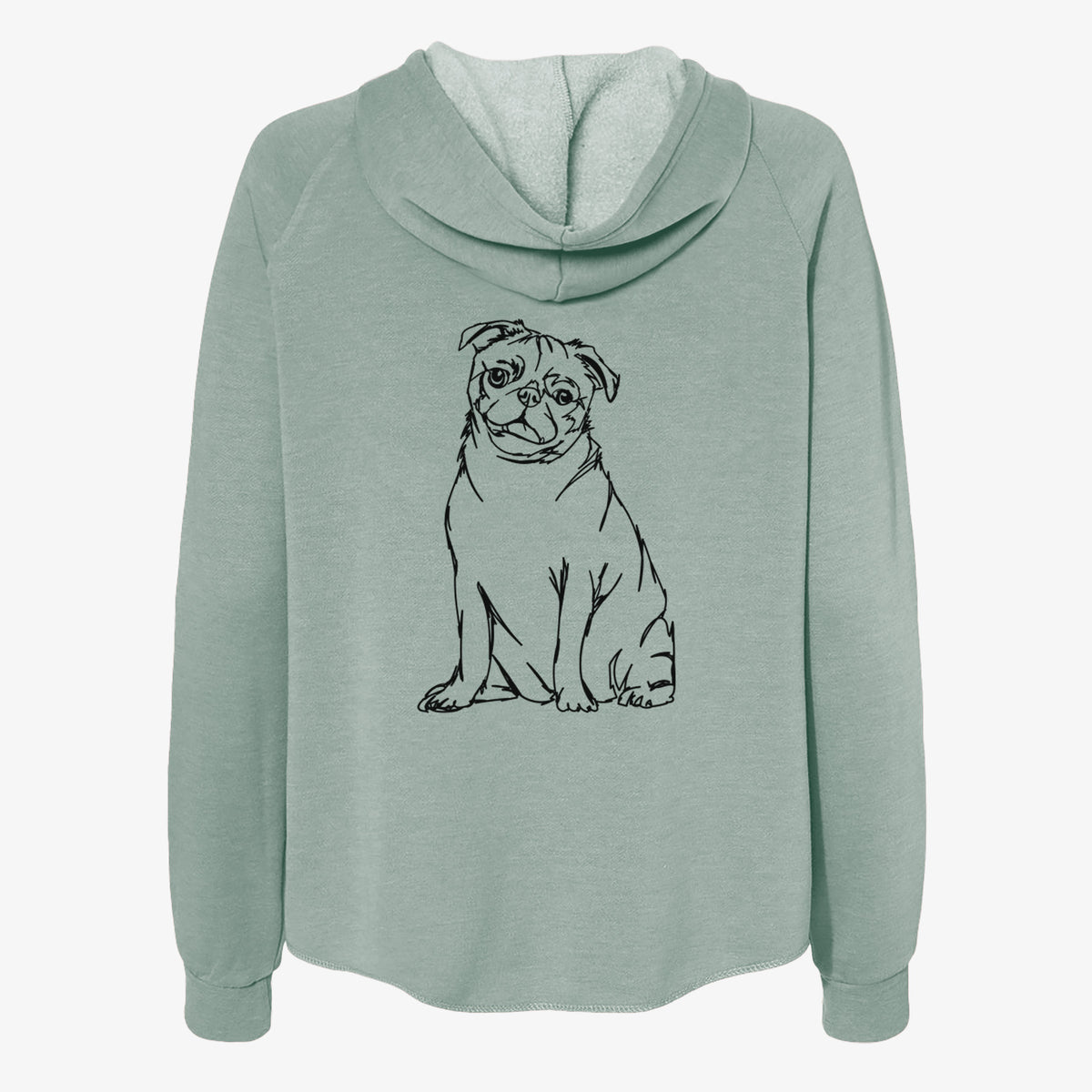 Doodled Pug - Women's Cali Wave Zip-Up Sweatshirt