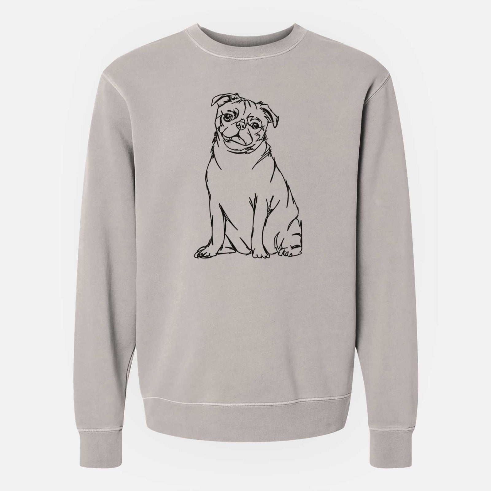 Doodled Pug the  - Unisex Pigment Dyed Crew Sweatshirt