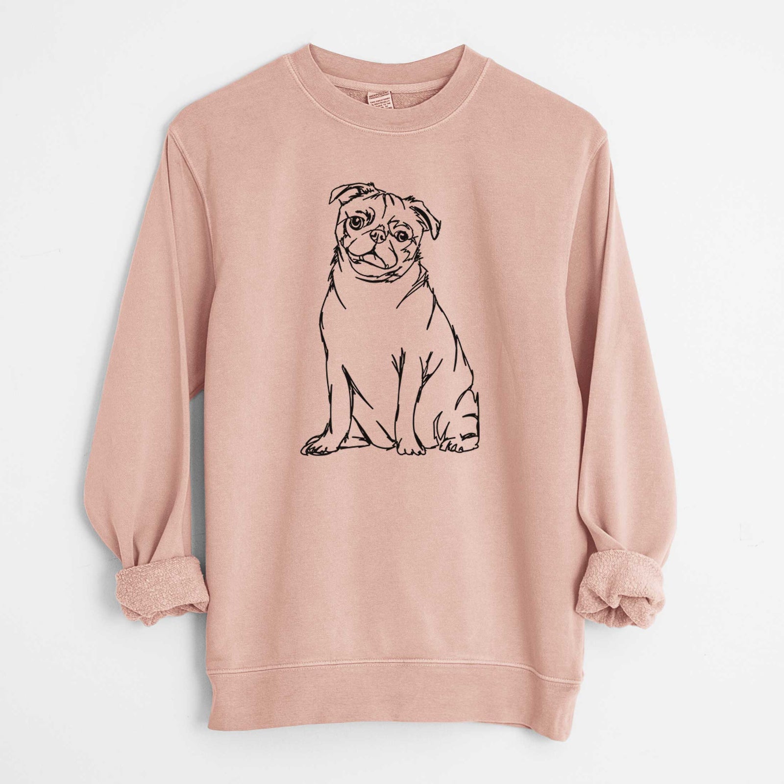 Doodled Pug the  - Unisex Pigment Dyed Crew Sweatshirt