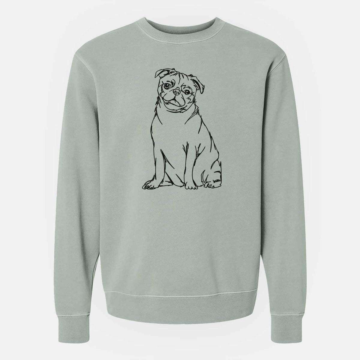 Doodled Pug the  - Unisex Pigment Dyed Crew Sweatshirt