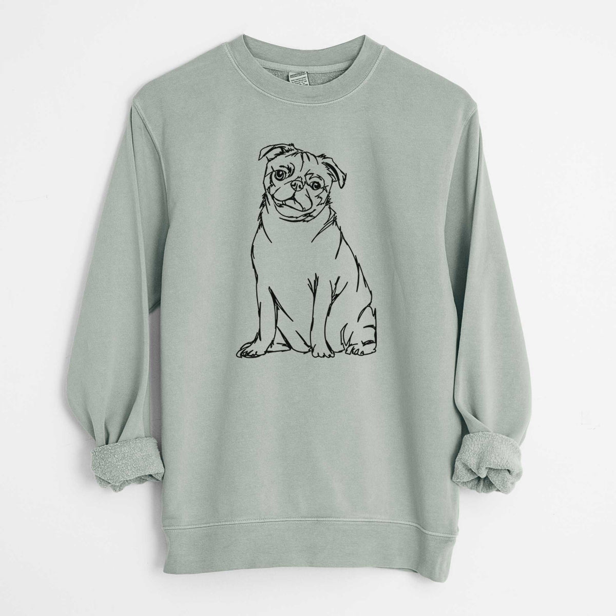 Doodled Pug the  - Unisex Pigment Dyed Crew Sweatshirt
