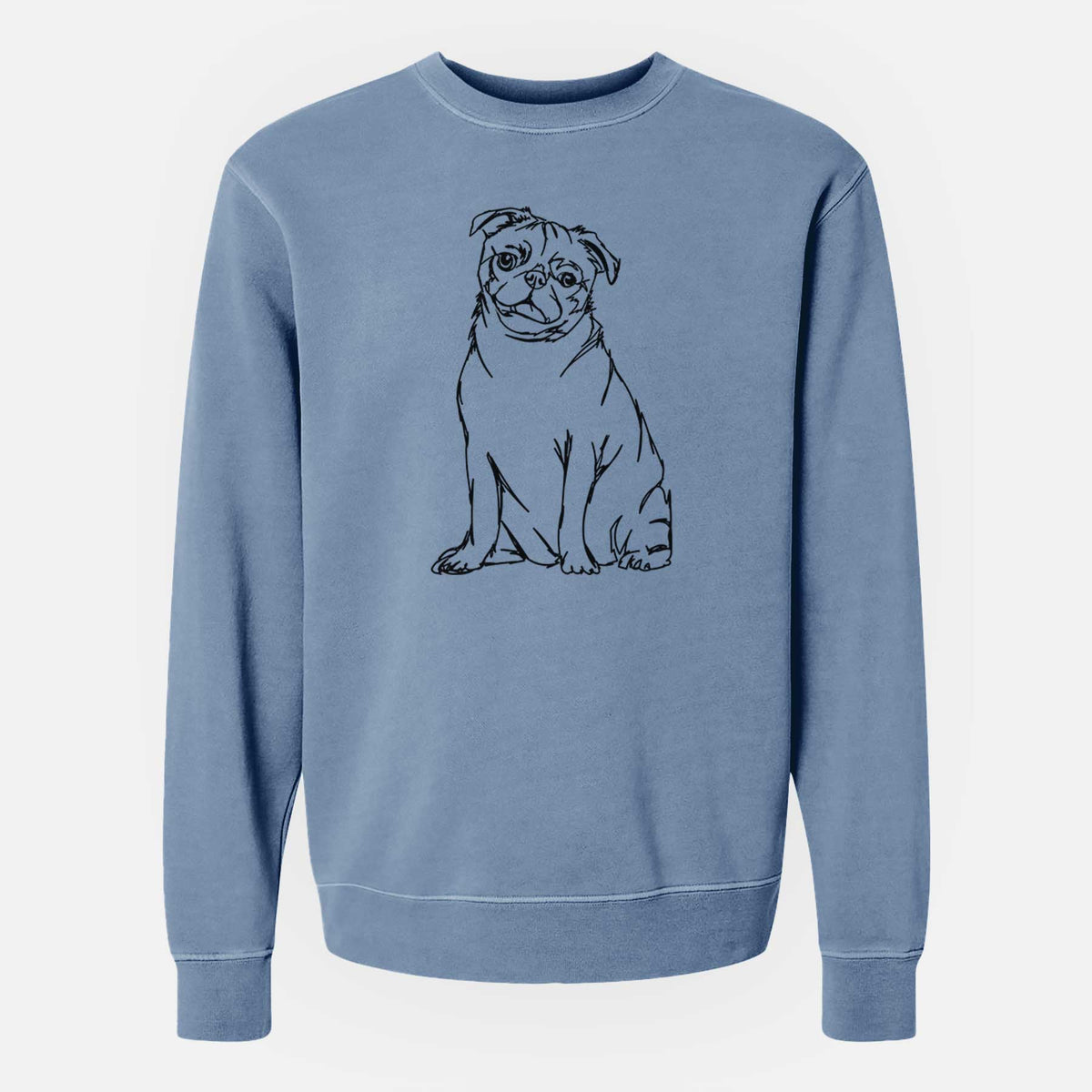 Doodled Pug the  - Unisex Pigment Dyed Crew Sweatshirt