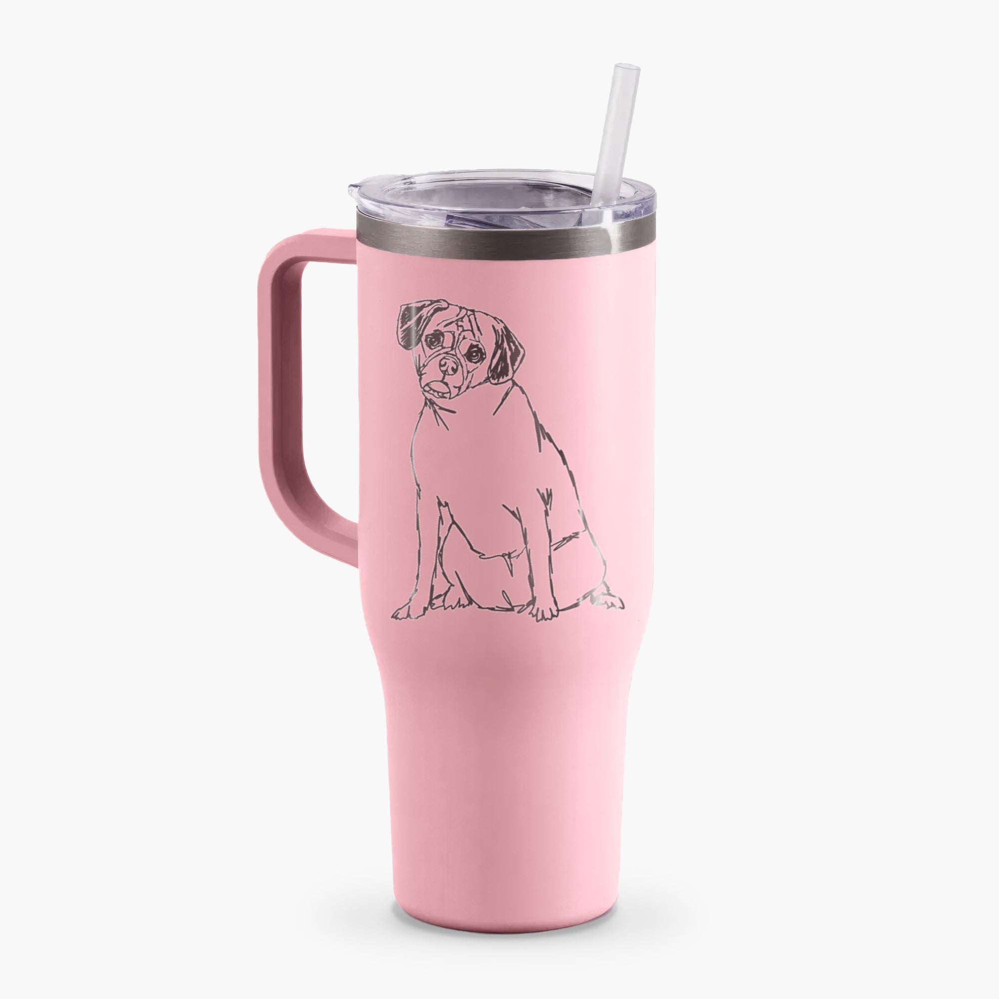 Doodled Puggle - 40oz Tumbler with Handle