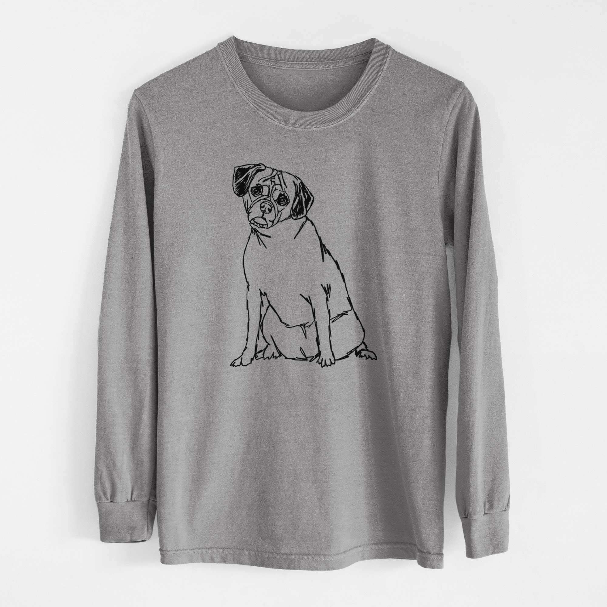 Doodled Puggle - Heavyweight 100% Cotton Long Sleeve