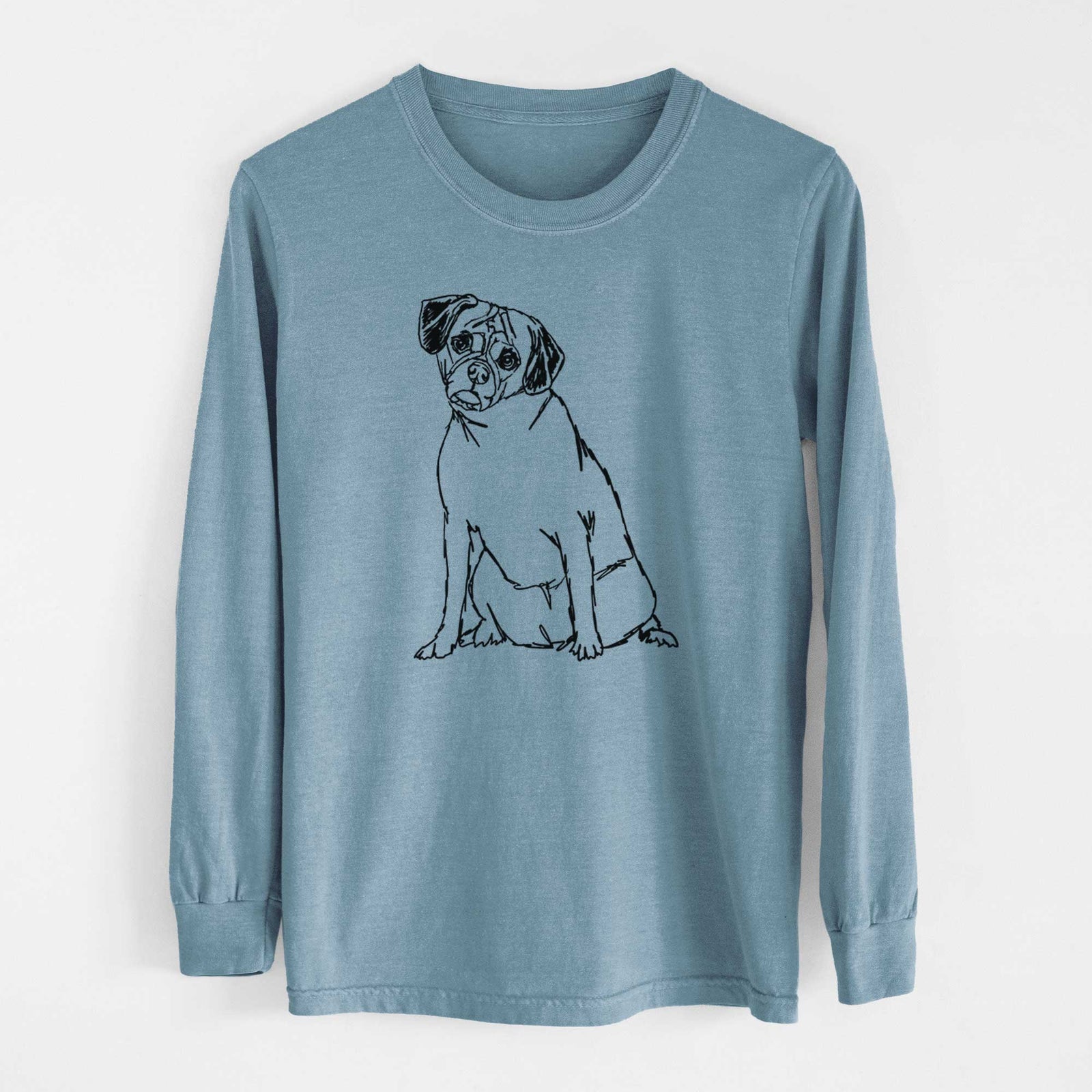 Doodled Puggle - Heavyweight 100% Cotton Long Sleeve