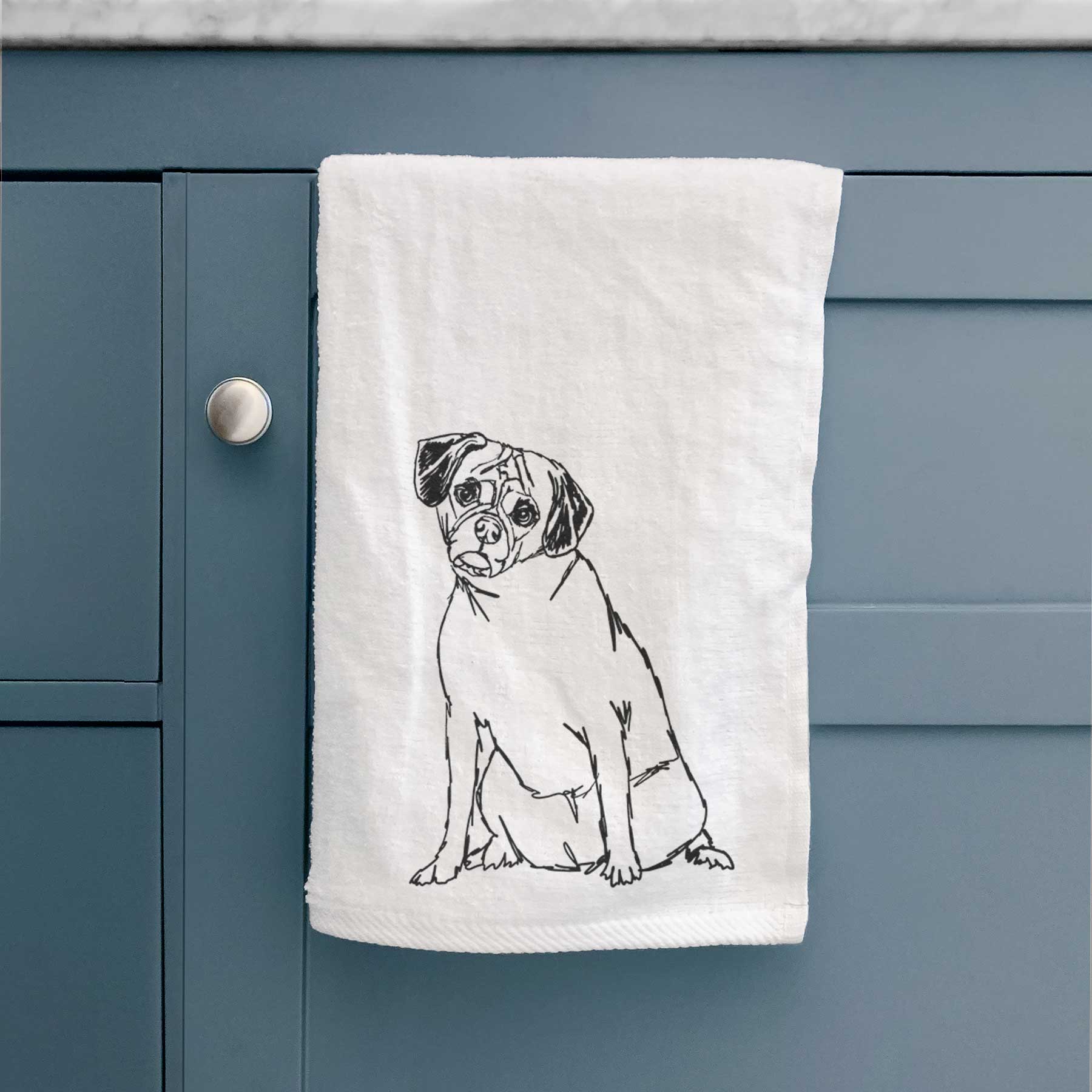 Doodled Puggle Decorative Hand Towel