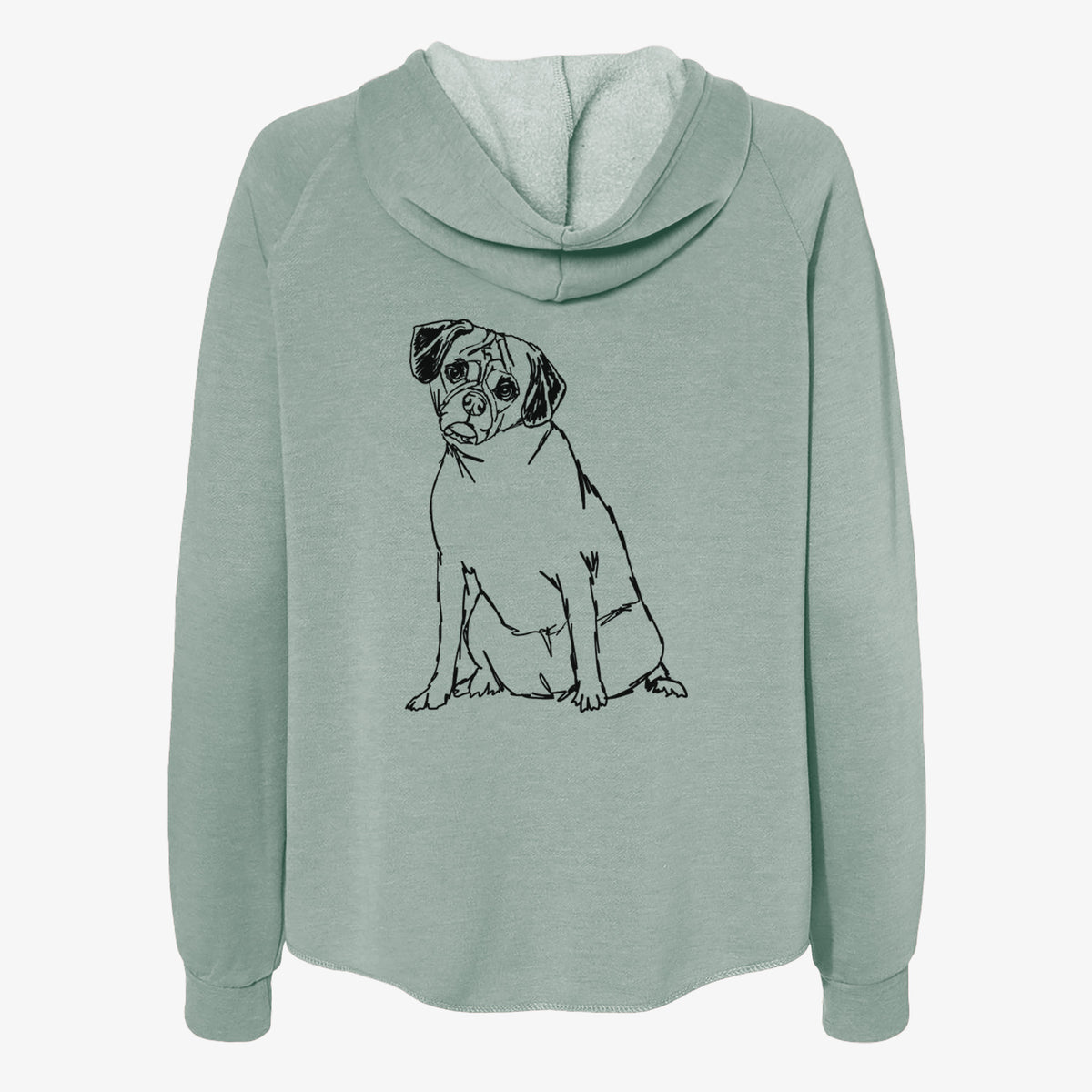 Doodled Puggle - Women's Cali Wave Zip-Up Sweatshirt