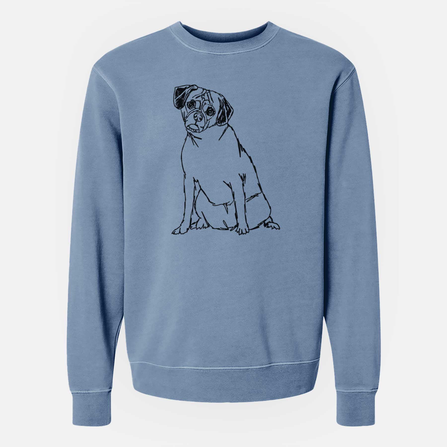 Doodled Puggle the  - Unisex Pigment Dyed Crew Sweatshirt