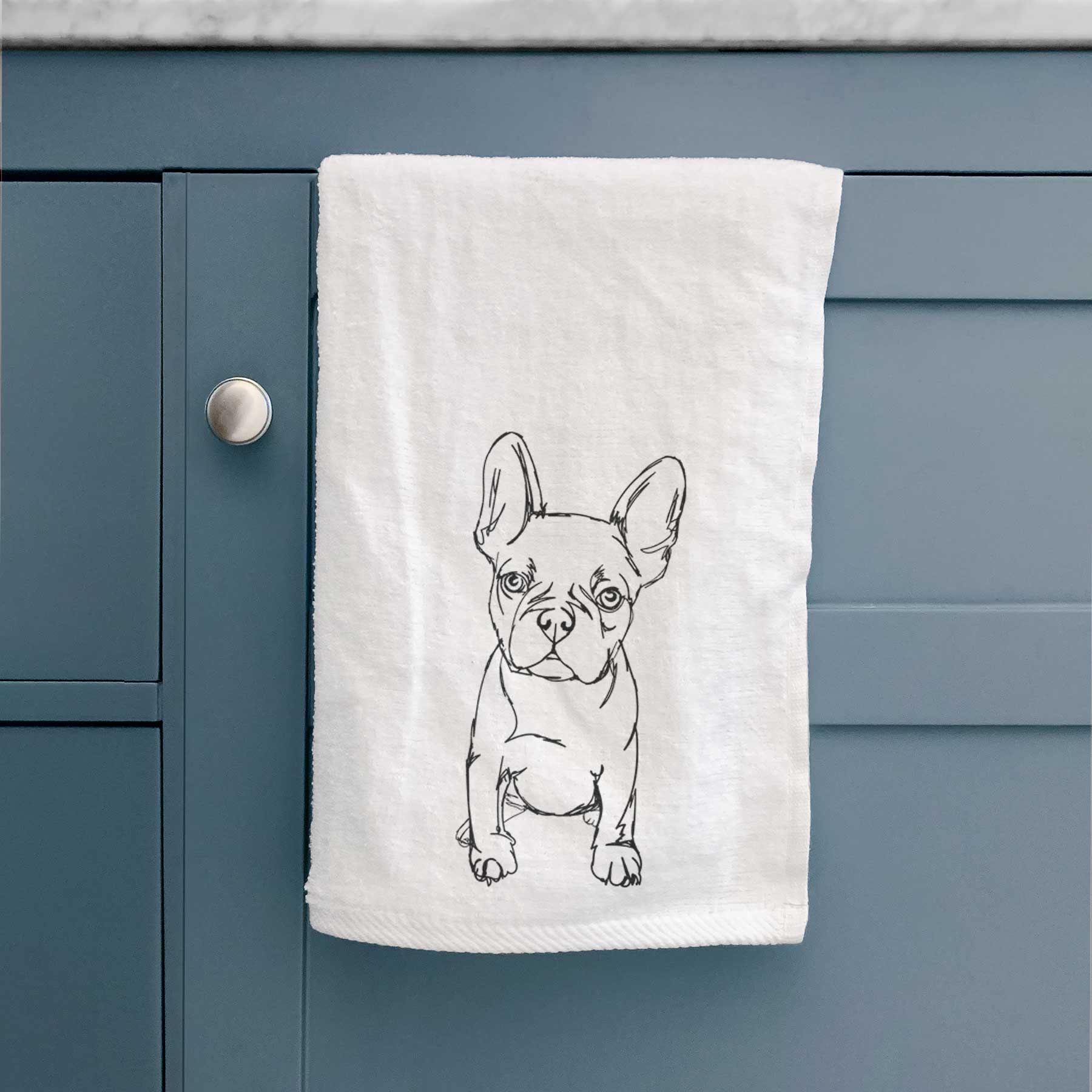 Doodled Franco the French Bulldog Puppy Decorative Hand Towel