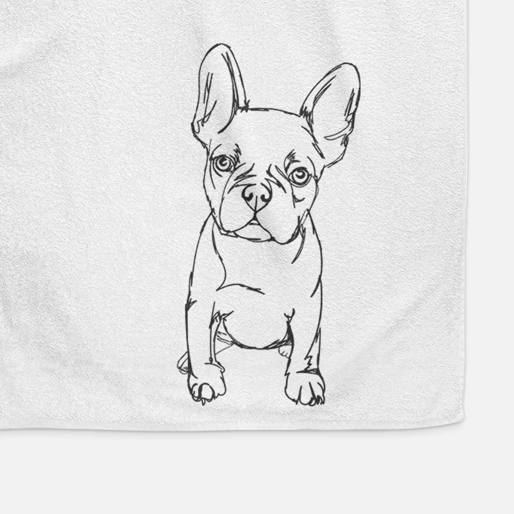 Doodled Franco the French Bulldog Puppy Decorative Hand Towel