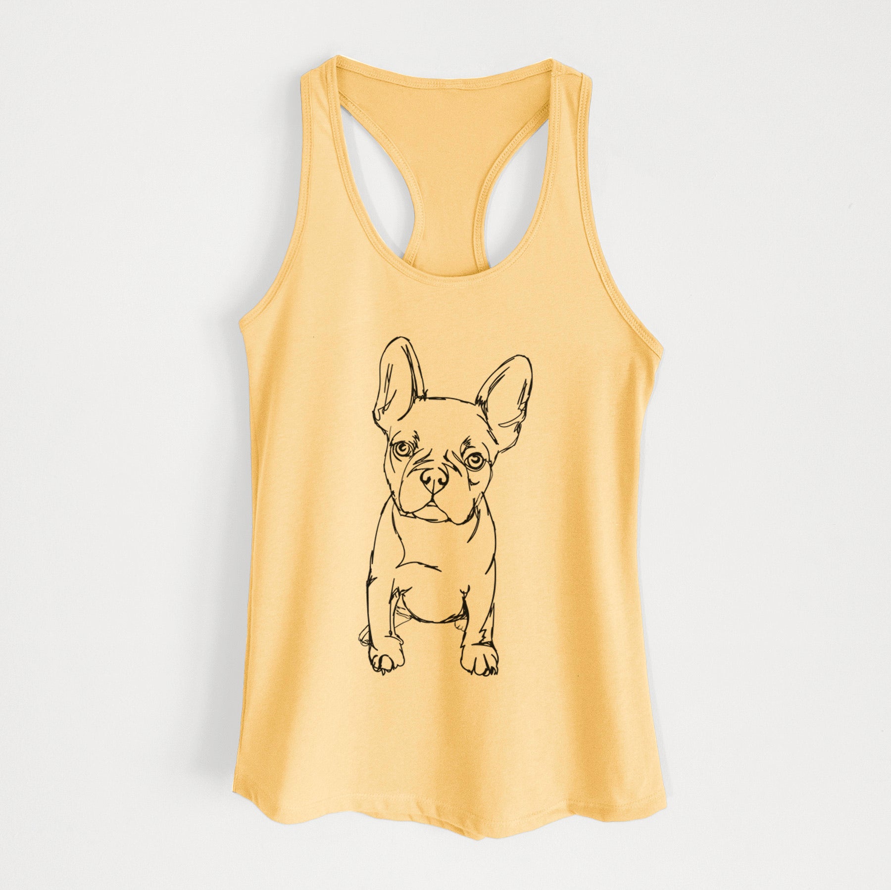 Doodled Franco the French Bulldog Puppy - Women's Racerback Tanktop