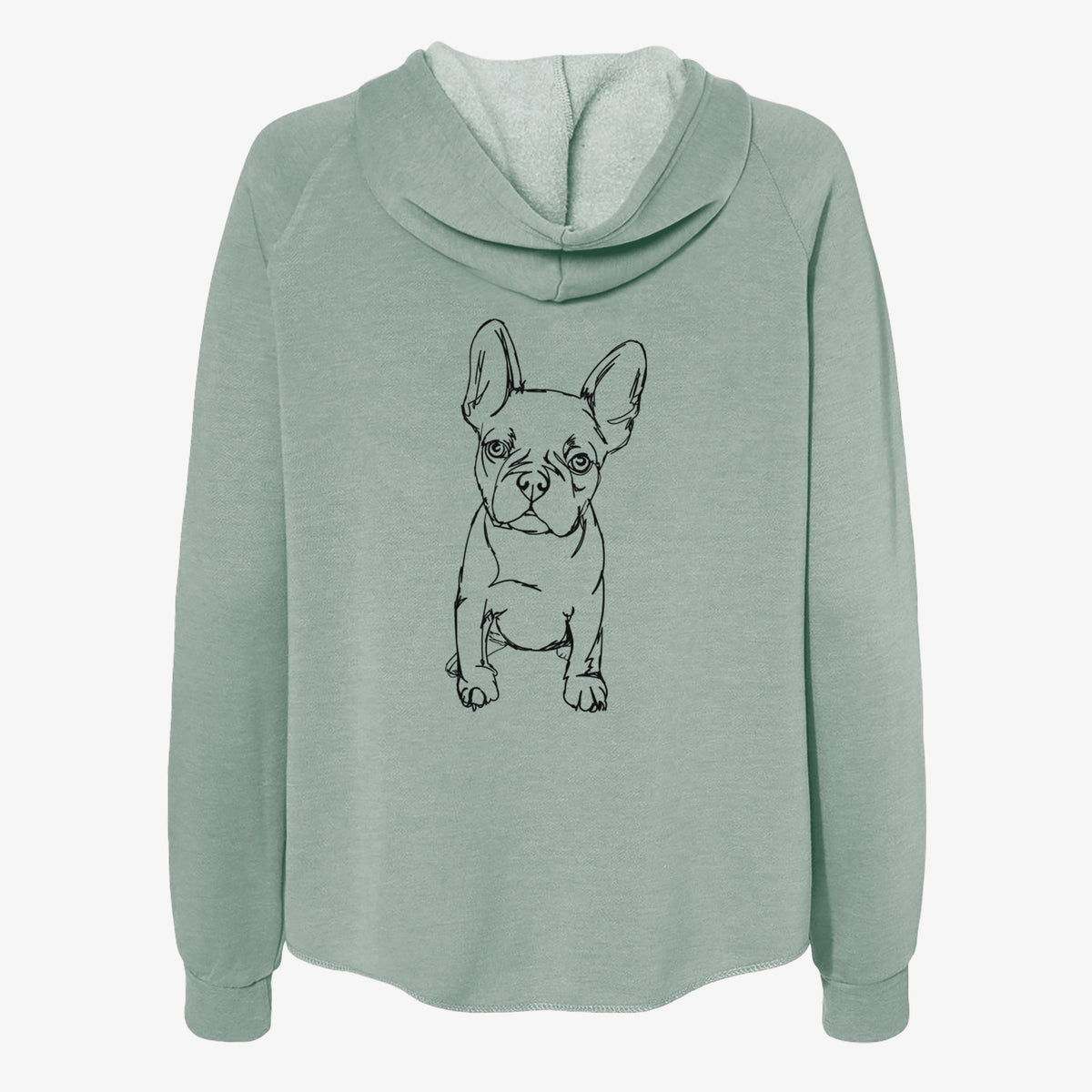 Doodled Franco the French Bulldog Puppy - Women's Cali Wave Zip-Up Sweatshirt