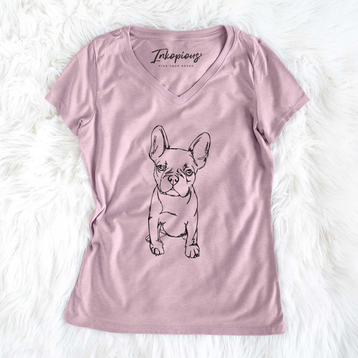 Doodled Franco the French Bulldog Puppy - Women's V-neck Shirt