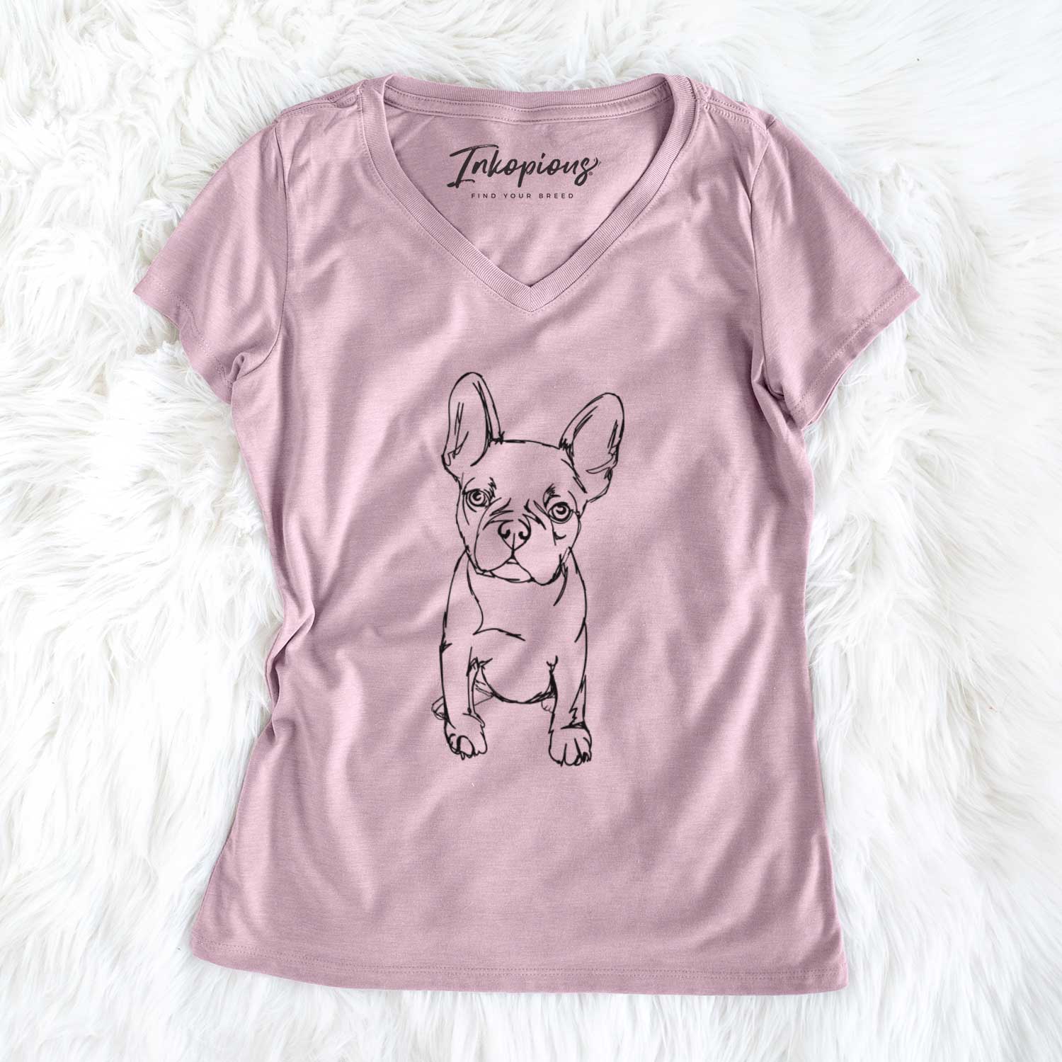 Doodled Franco the French Bulldog Puppy - Women's V-neck Shirt