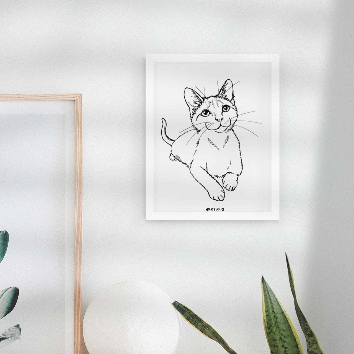 Doodled Quark the Siamese Cat Art Print