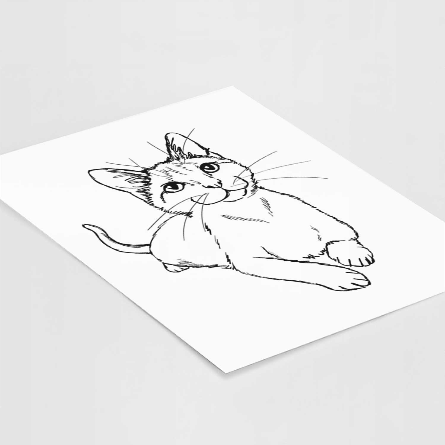 Doodled Quark the Siamese Cat Art Print