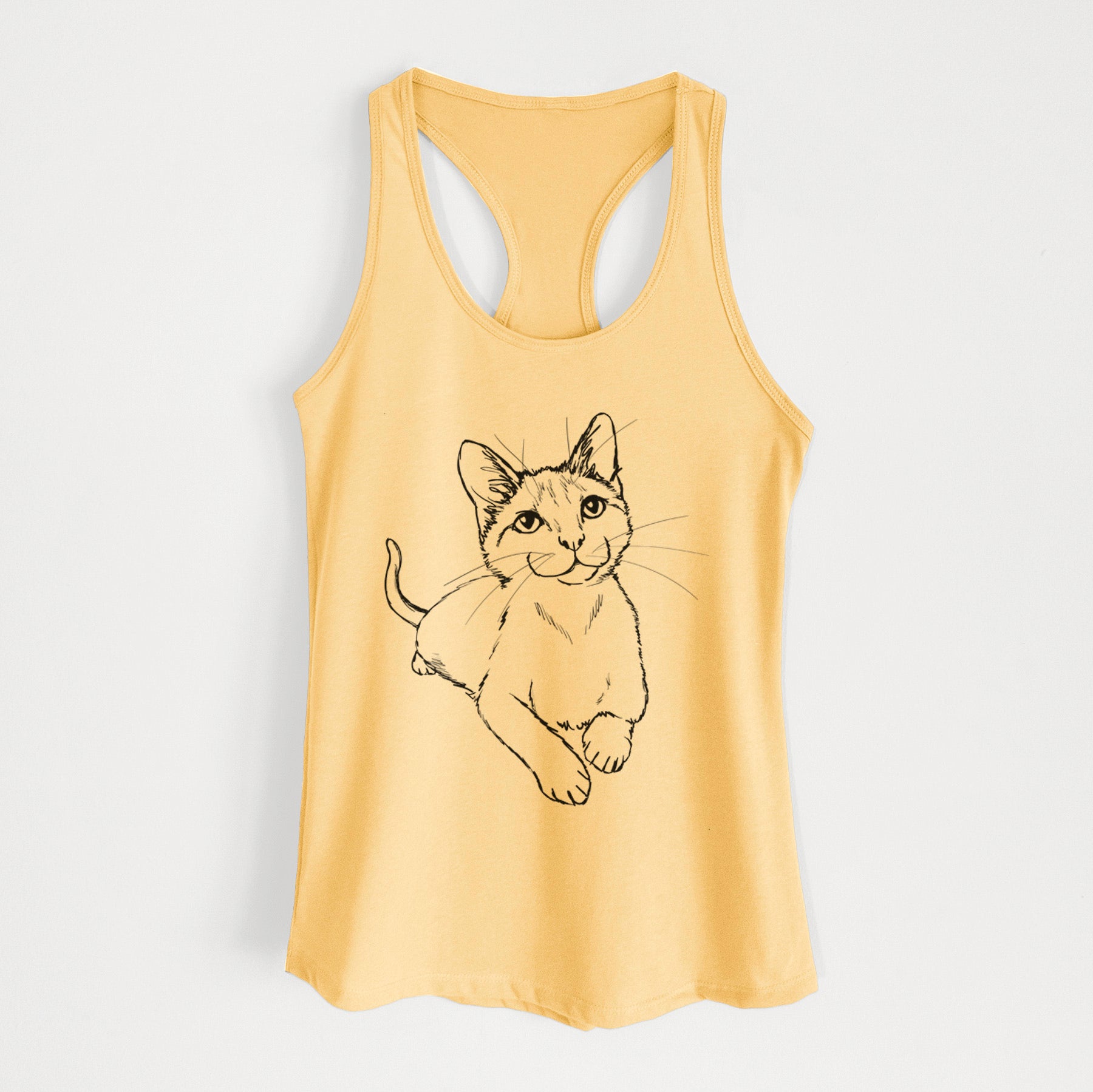 Doodled Quark the Siamese Cat - Women's Racerback Tanktop