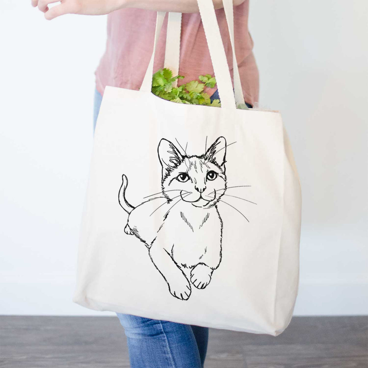 Doodled Quark the Siamese Cat - Tote Bag