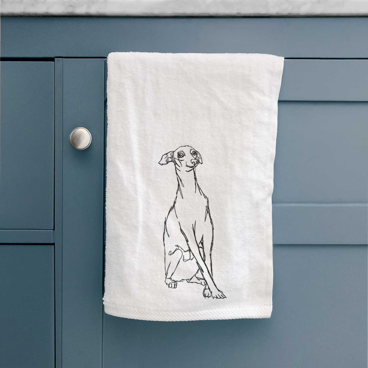 Doodled Queenie the Italian Greyhound Decorative Hand Towel