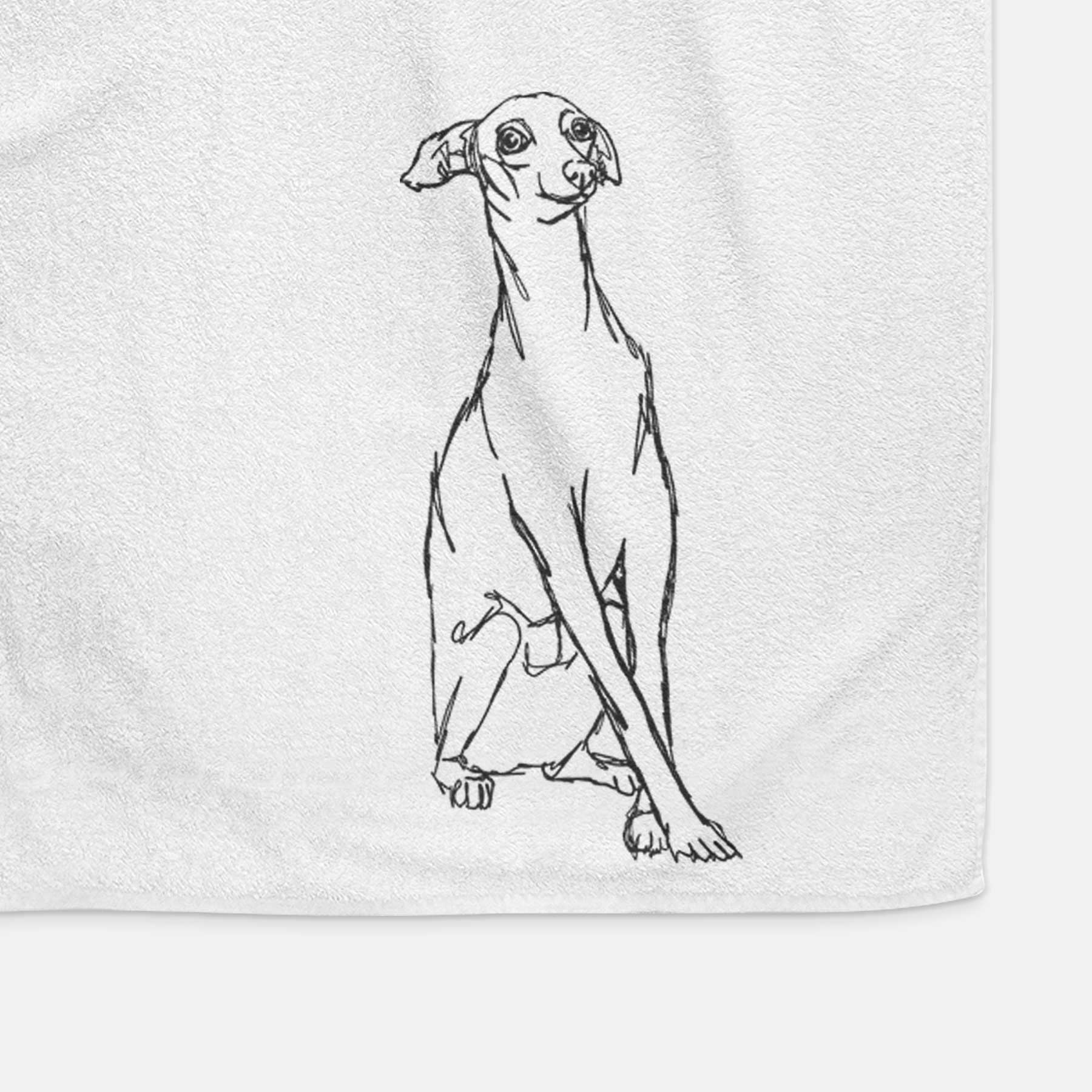 Doodled Queenie the Italian Greyhound Decorative Hand Towel