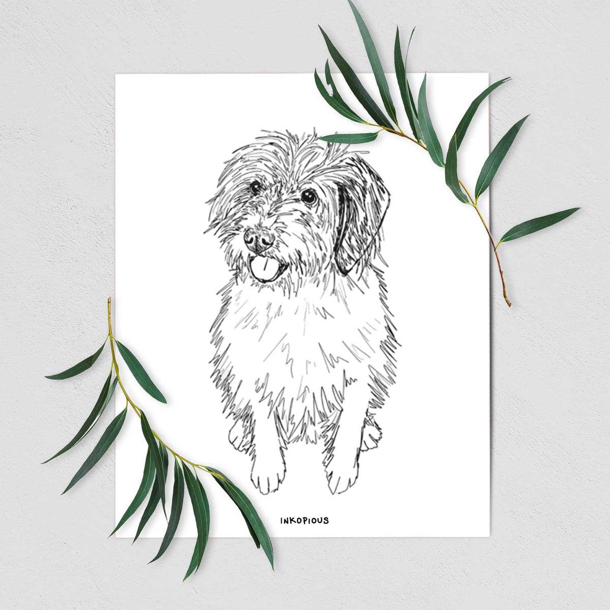 Doodled Rascal the Mixed Breed Art Print