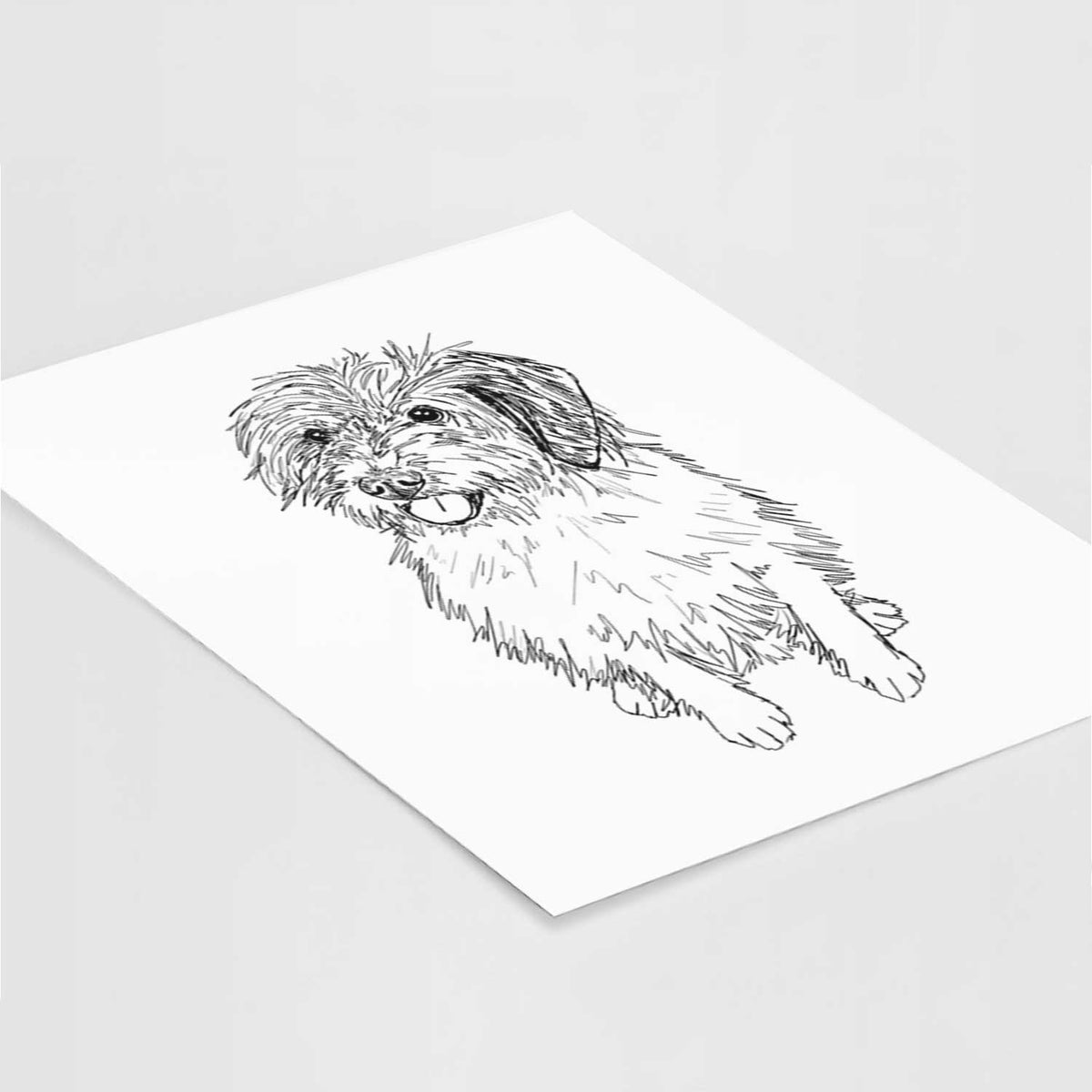 Doodled Rascal the Mixed Breed Art Print