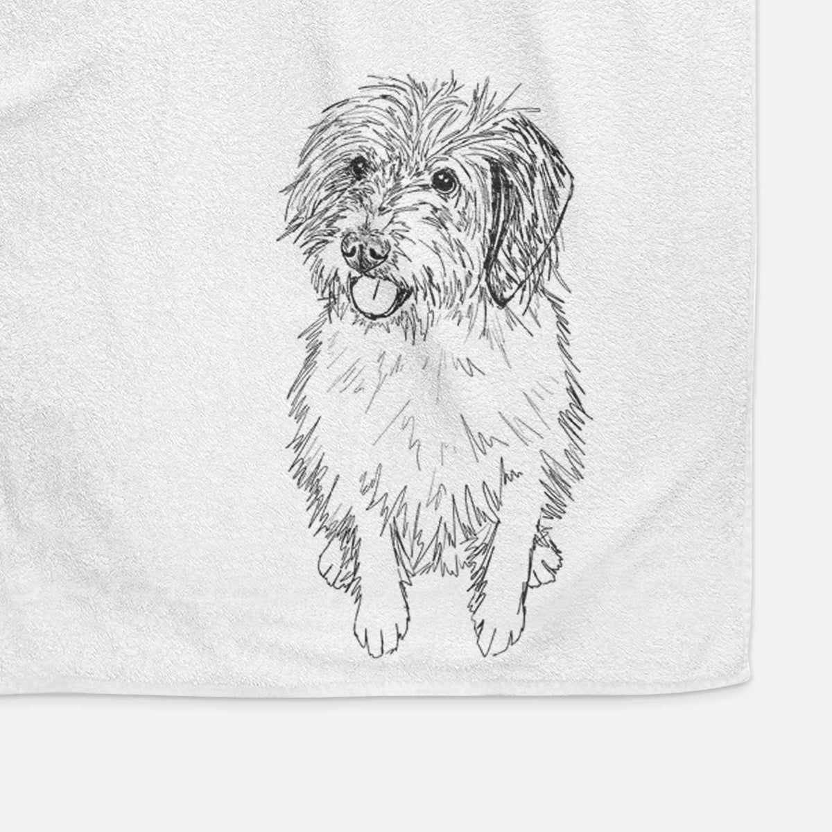 Doodled Rascal the Mixed Breed Decorative Hand Towel