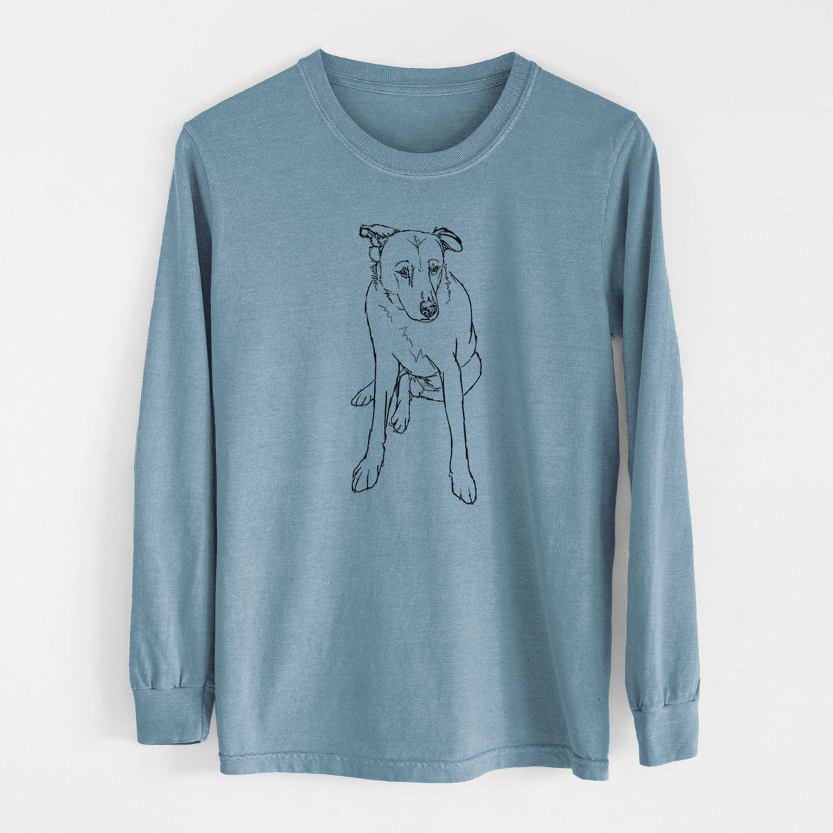 Doodled Red the Mixed Breed - Heavyweight 100% Cotton Long Sleeve