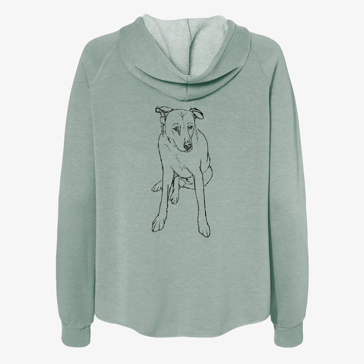 Doodled Red the Mixed Breed - Women's Cali Wave Zip-Up Sweatshirt