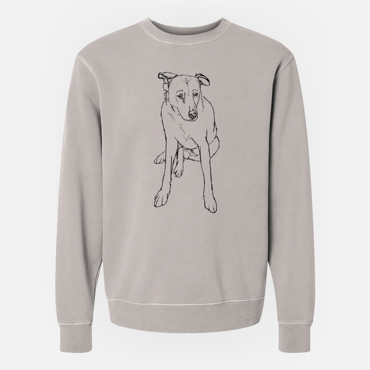 Doodled Red the Mixed Breed - Unisex Pigment Dyed Crew Sweatshirt
