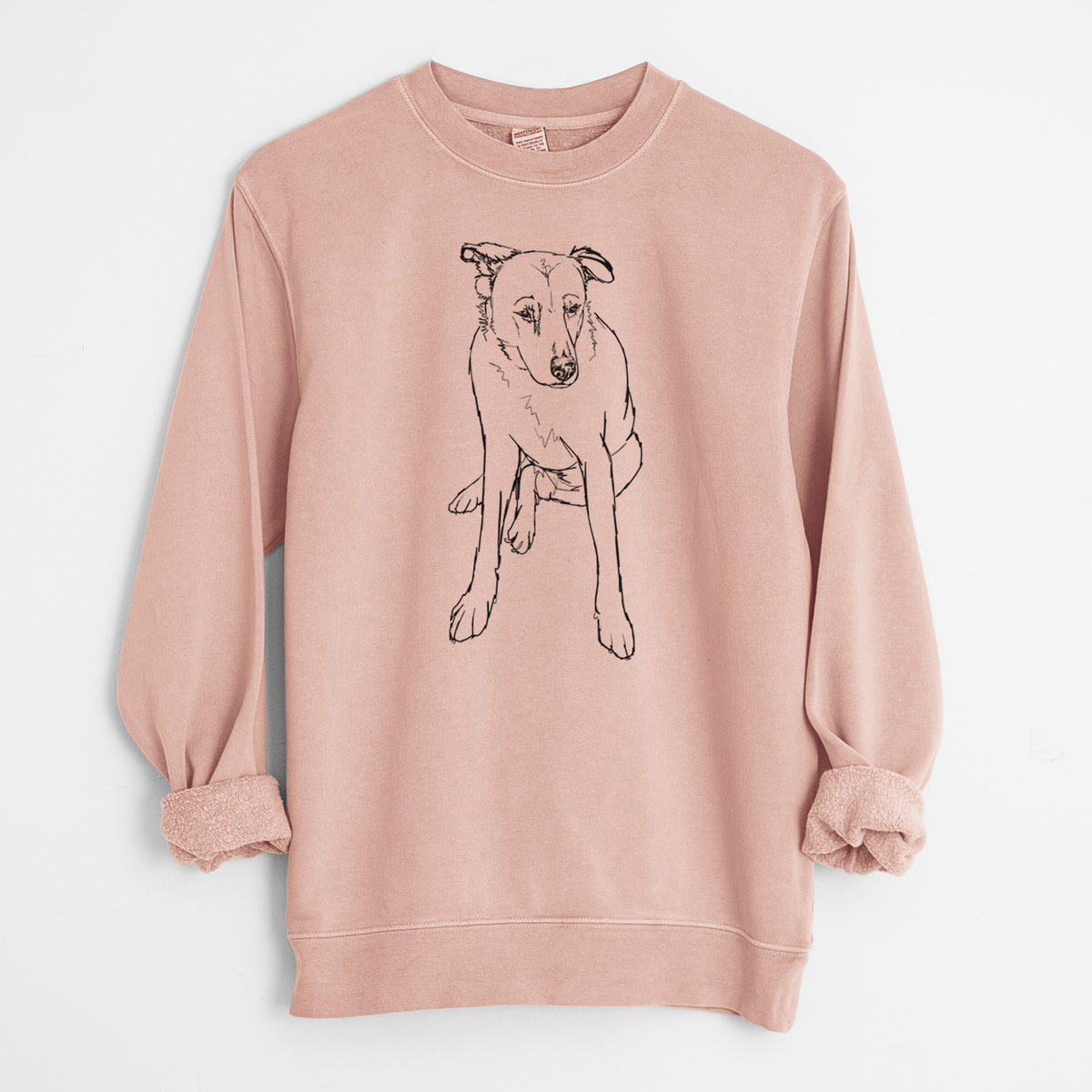 Doodled Red the Mixed Breed - Unisex Pigment Dyed Crew Sweatshirt