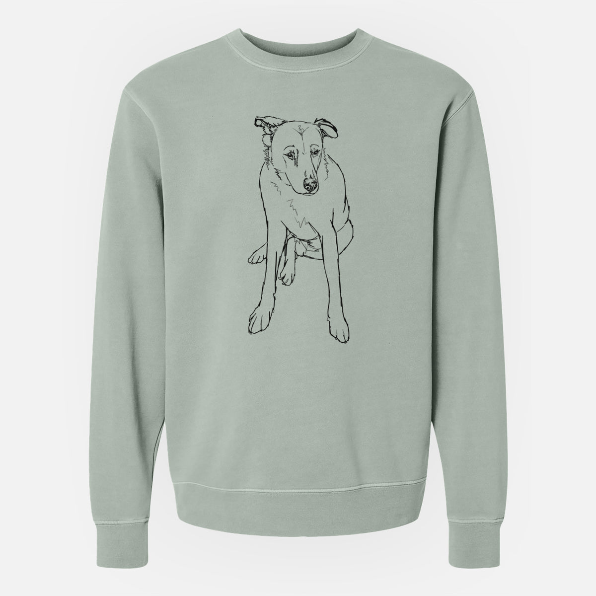 Doodled Red the Mixed Breed - Unisex Pigment Dyed Crew Sweatshirt