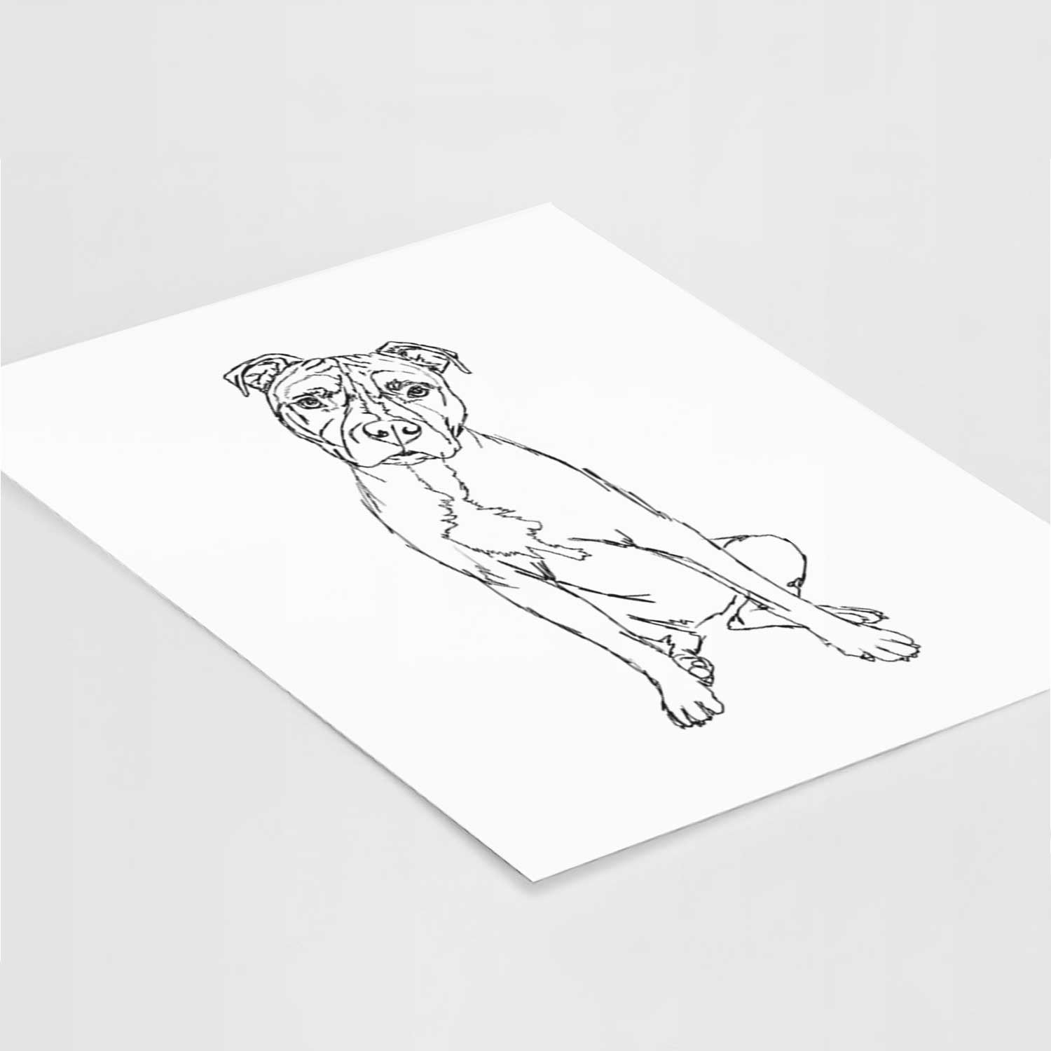 Doodled Reggie the American Staffordshire Terrier Art Print